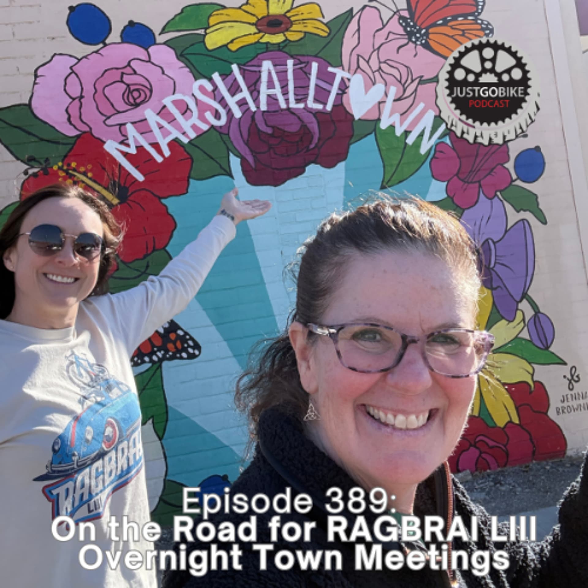 Episode 389: On the Road for RAGBRAI LIII Overnight Town Meetings - JustGoBike cover