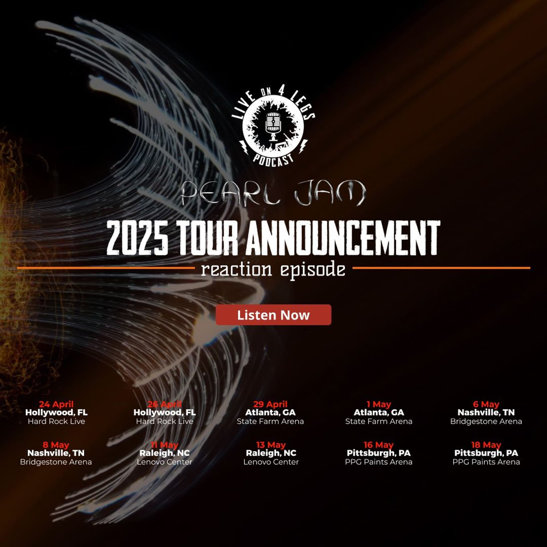 2025 Tour Announcement Reaction — Live On 4 Legs: Pearl Jam Podcast cover
