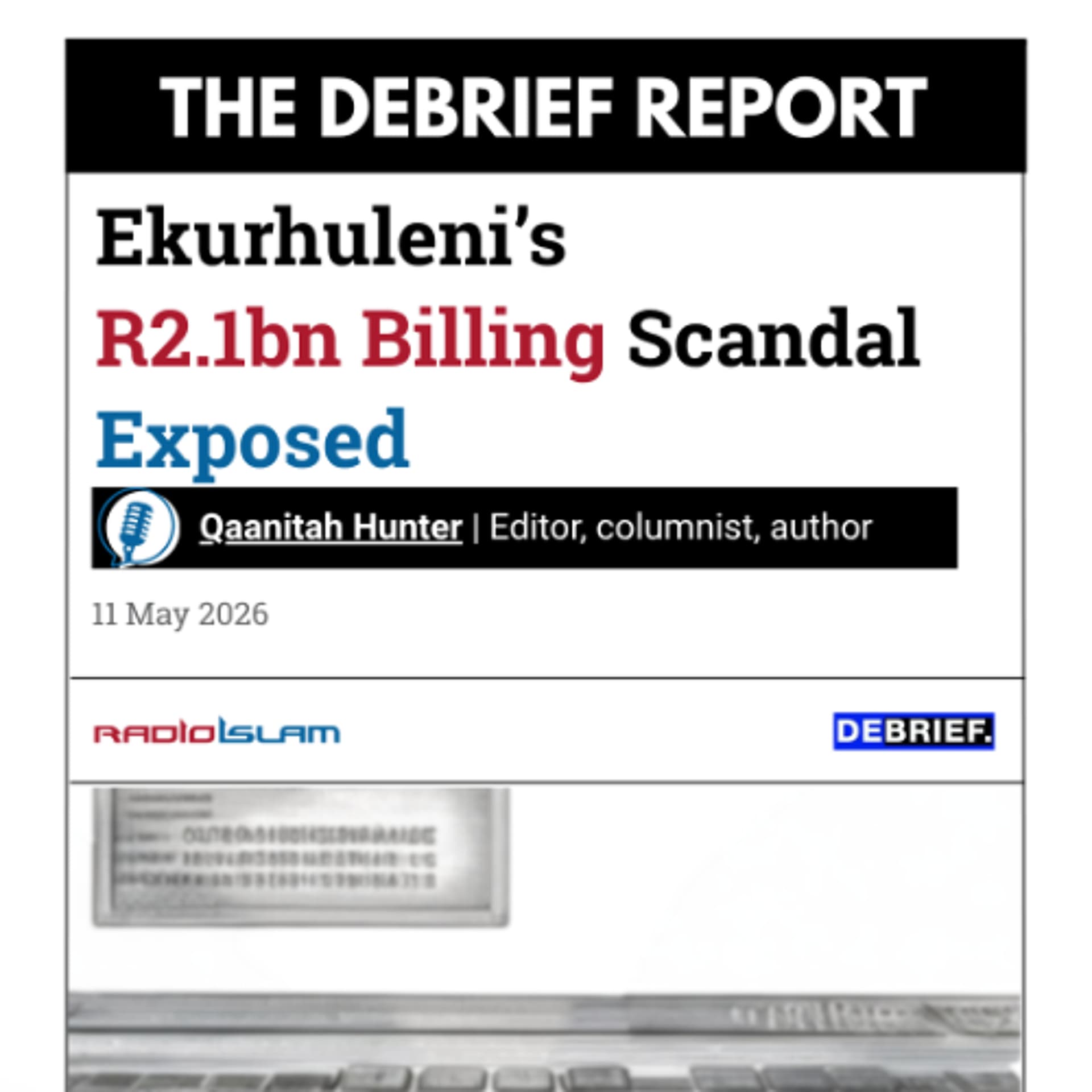Ekurhuleni's R2,1 billion billing scandal exposed | 11 May — Radio Islam cover