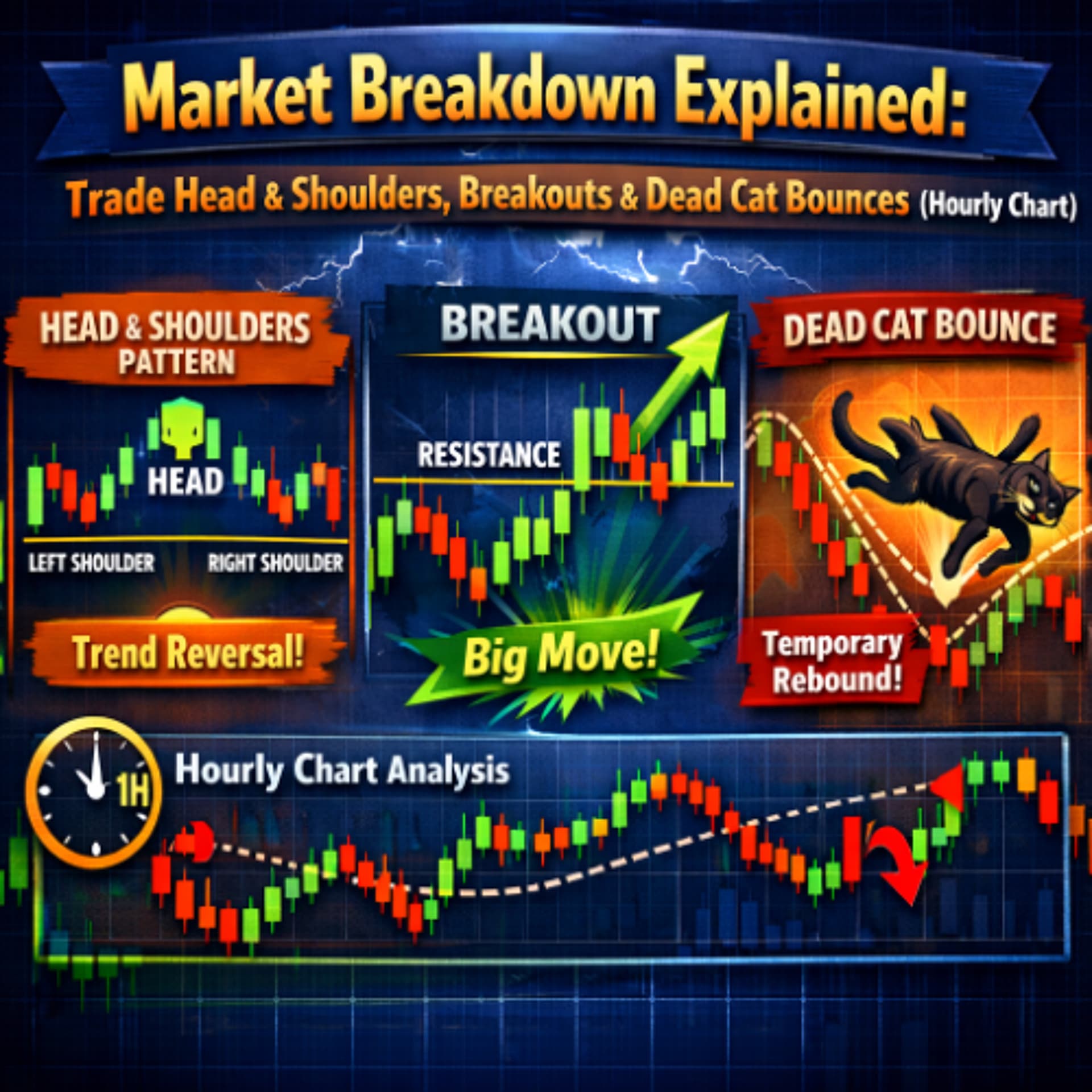 Market Breakdown Explained; Head & Shoulders, Breakouts, and Dead Cat Bounces - Locke In Your Success cover