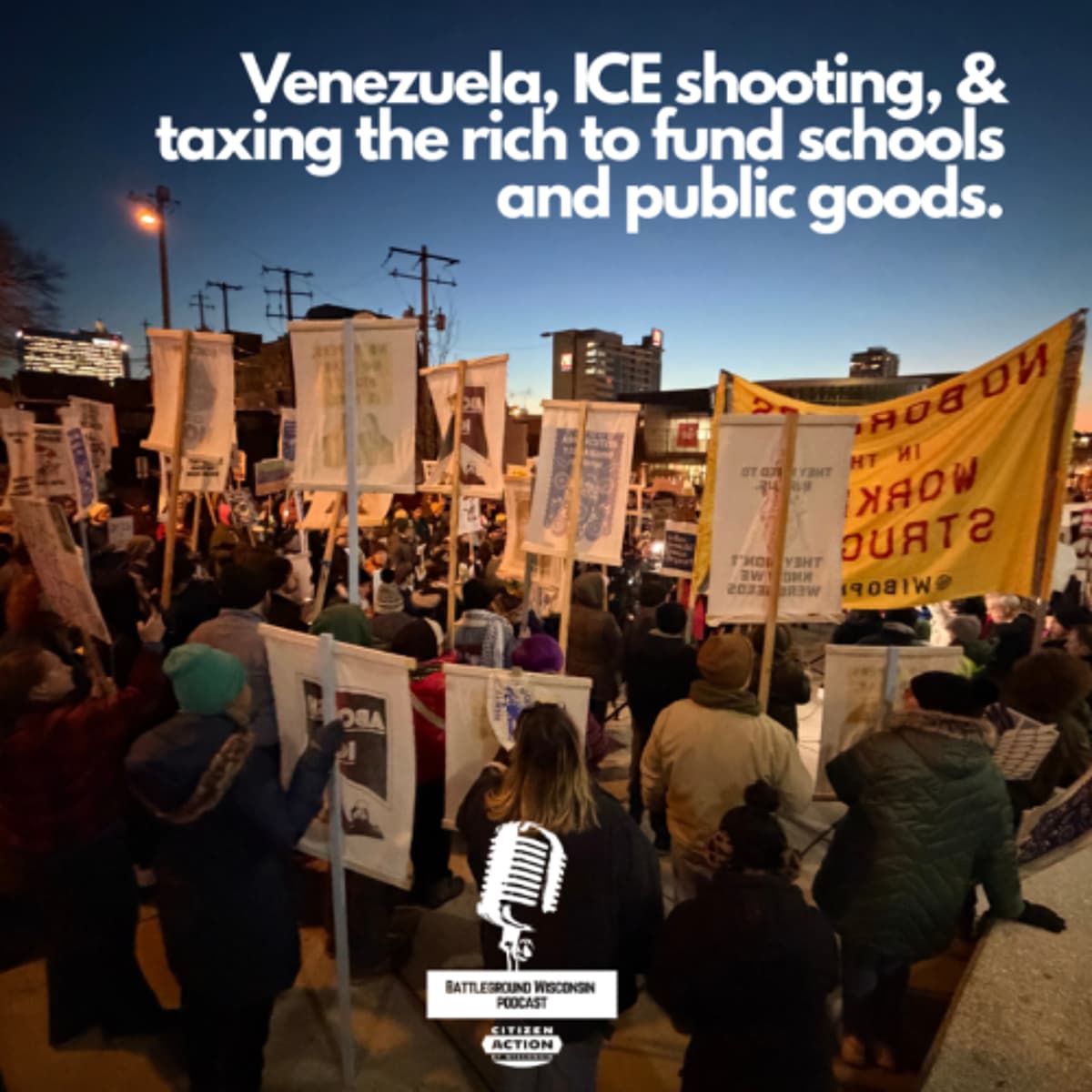 Venezuela, ICE shooting and taxing the rich to fund schools and public goods - Battleground Wisconsin cover