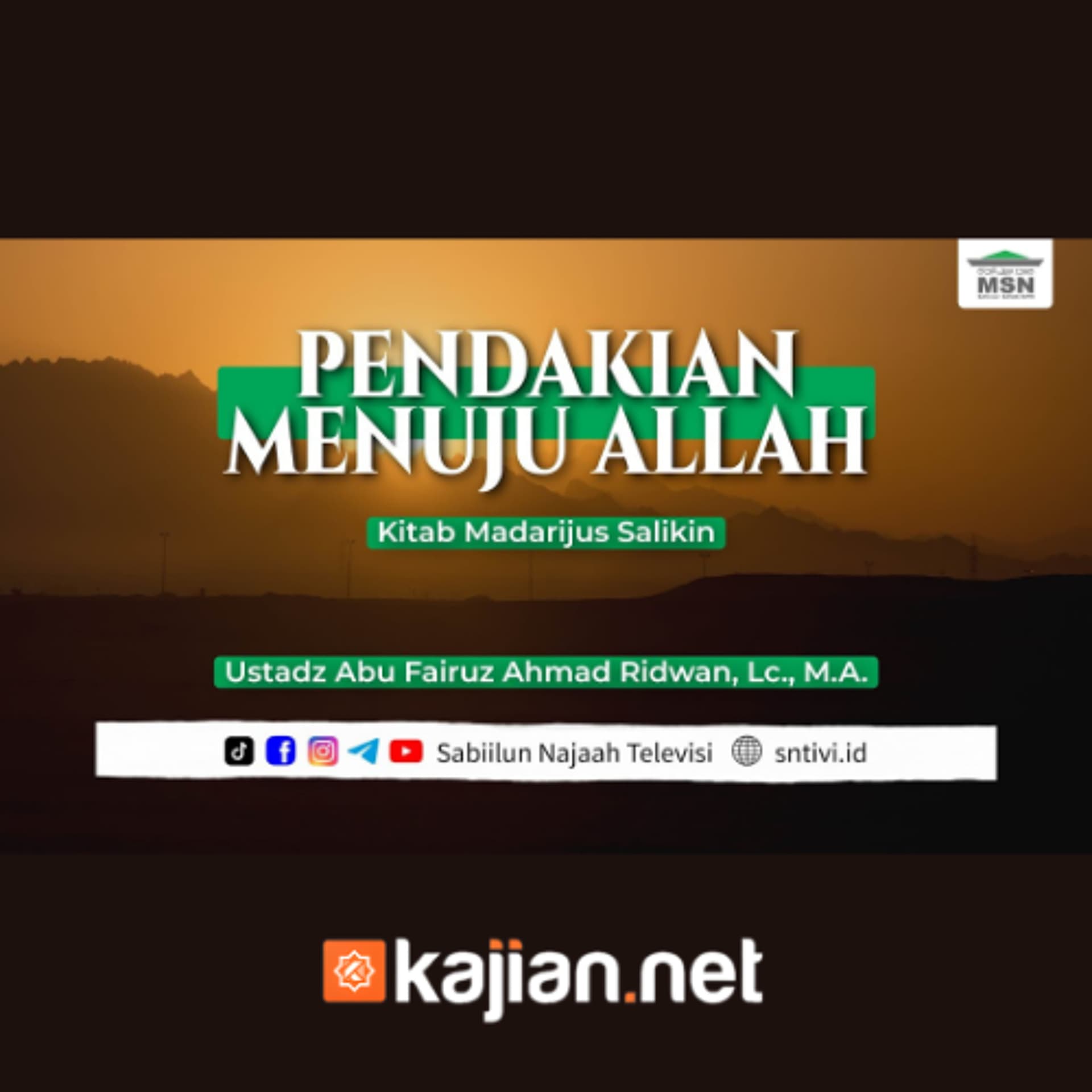 Madaarijus Saalikiin - Pertemuan Ke-6 _ Ust. Abu Fairuz Ahmad Ridwan, Lc., M.A. - SoundCloud Kajian.net cover