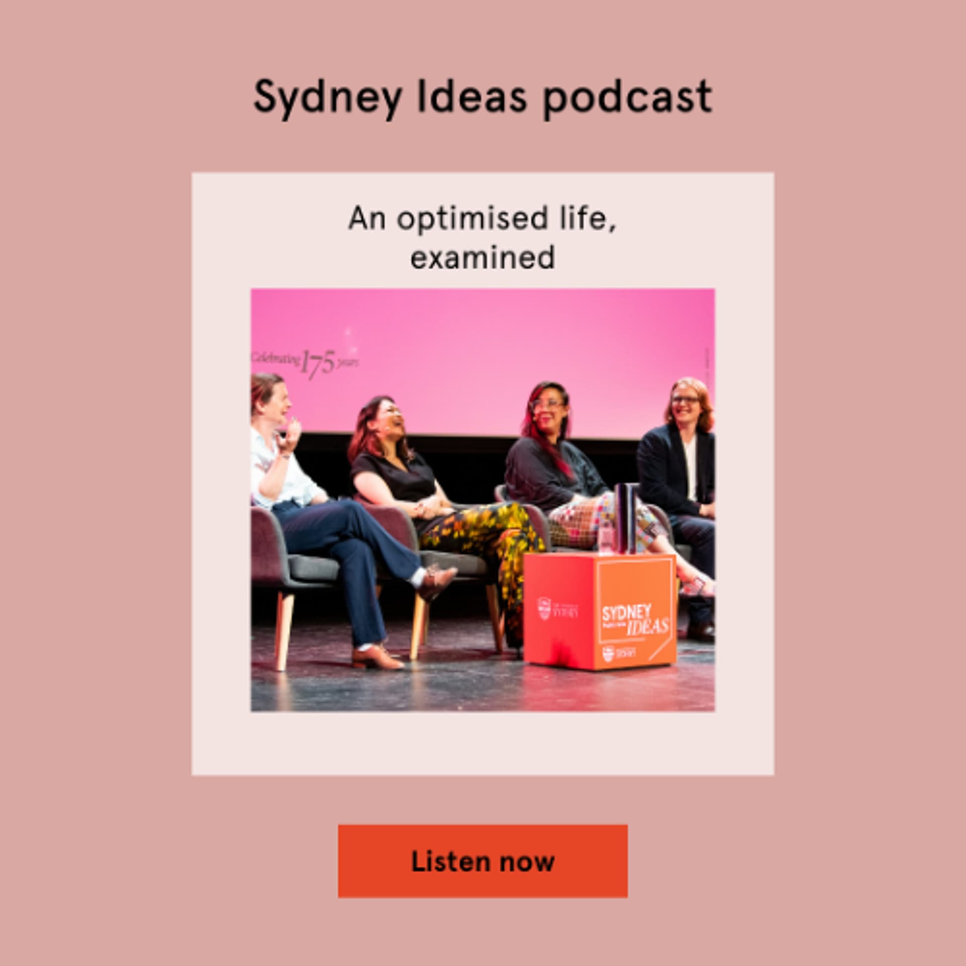 An optimised life, examined - Sydney Ideas cover