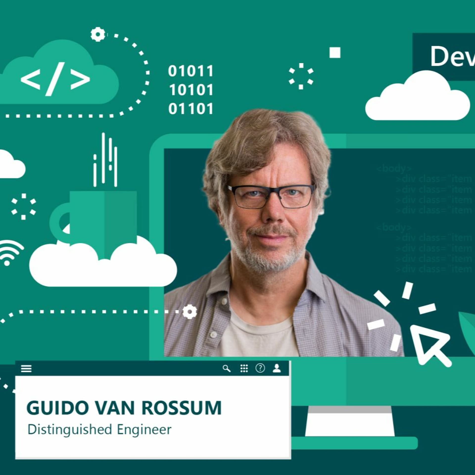 #Vorgelesen: Developer Stories: Guido van Rossum, Python-Vater, netter Diktator und Problemlöser - Microsoft Deutschland cover