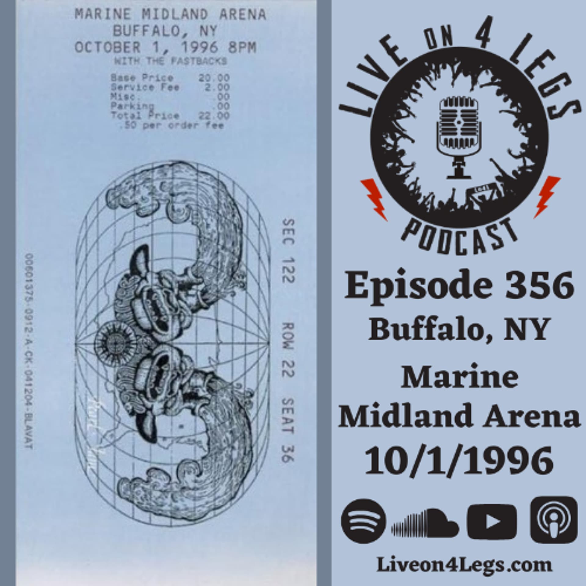 Episode 356: Buffalo, NY - 10/1/1996 - Live On 4 Legs: Pearl Jam Podcast cover