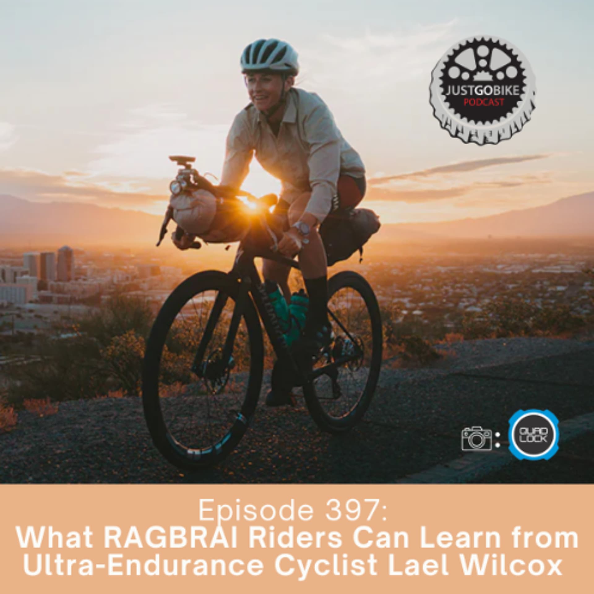 Episode 397: What RAGBRAI Riders Can Learn from Ultra-Endurance Cyclist Lael Wilcox - JustGoBike cover