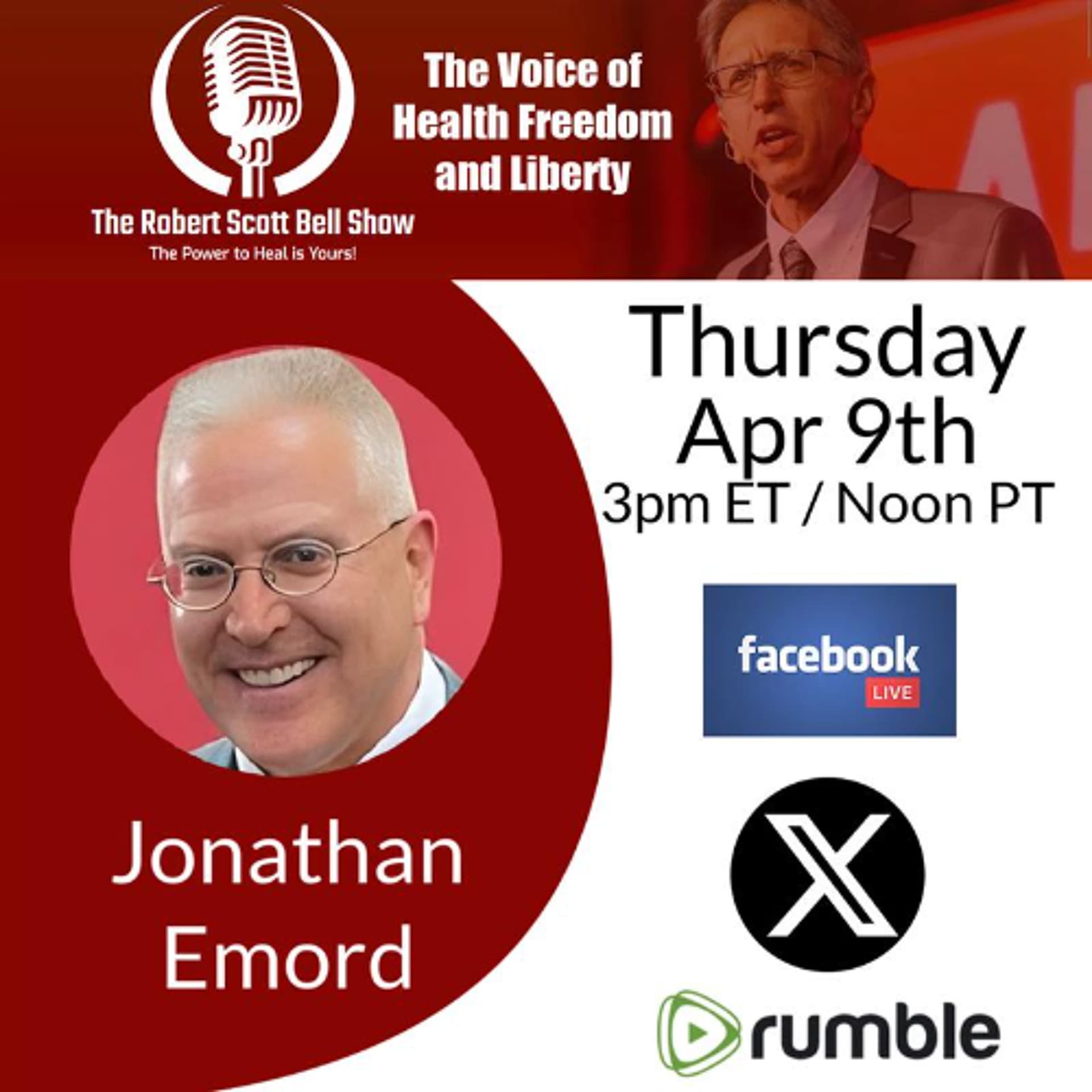 Jonathan Emord, Rob Verkerk, FDA vs Drug Ads, Bible Speech Criminalization, Birthright Citizenship Debate - The RSB Show 4-9-26 — The Robert Scott Bell Show cover