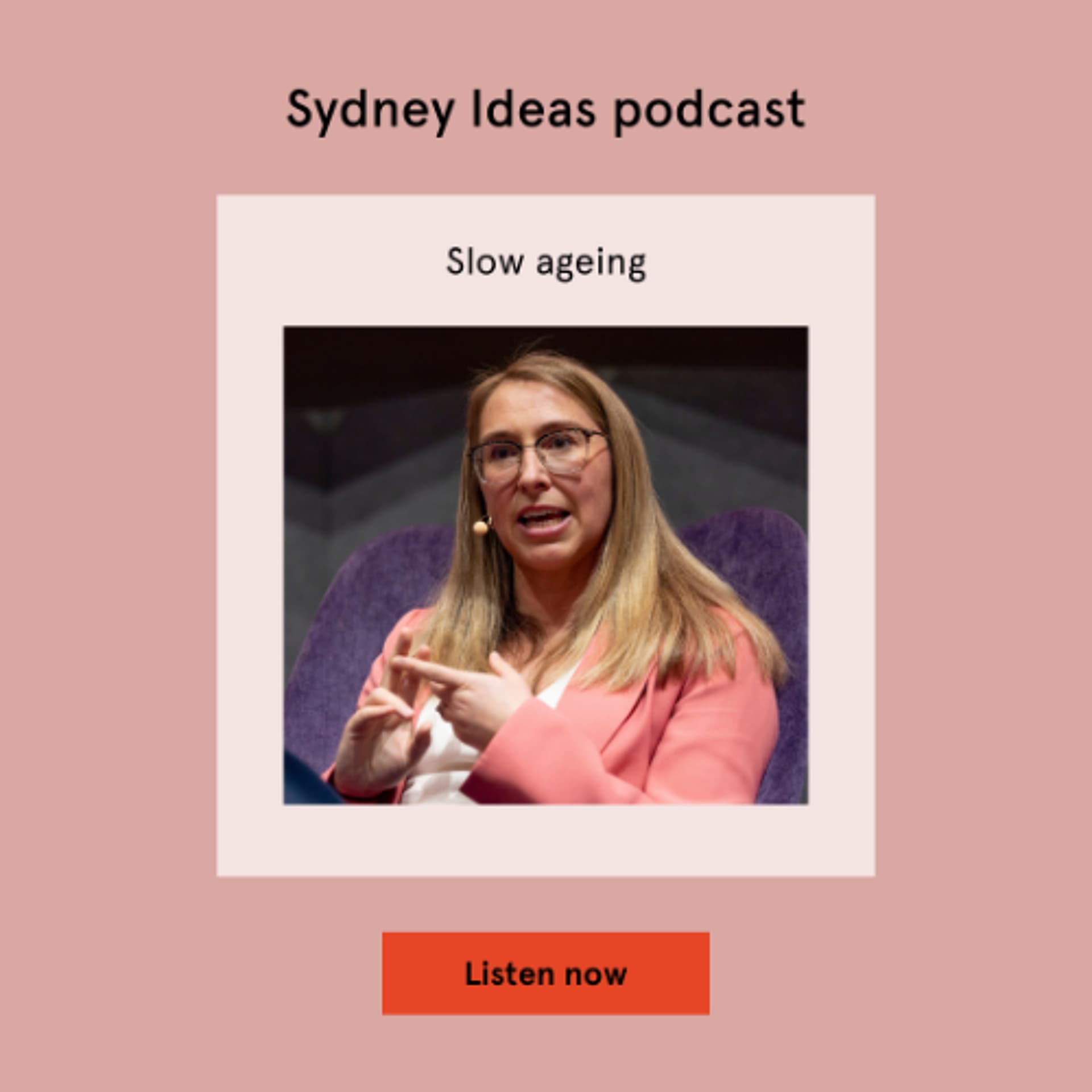 Slow ageing - Sydney Ideas cover