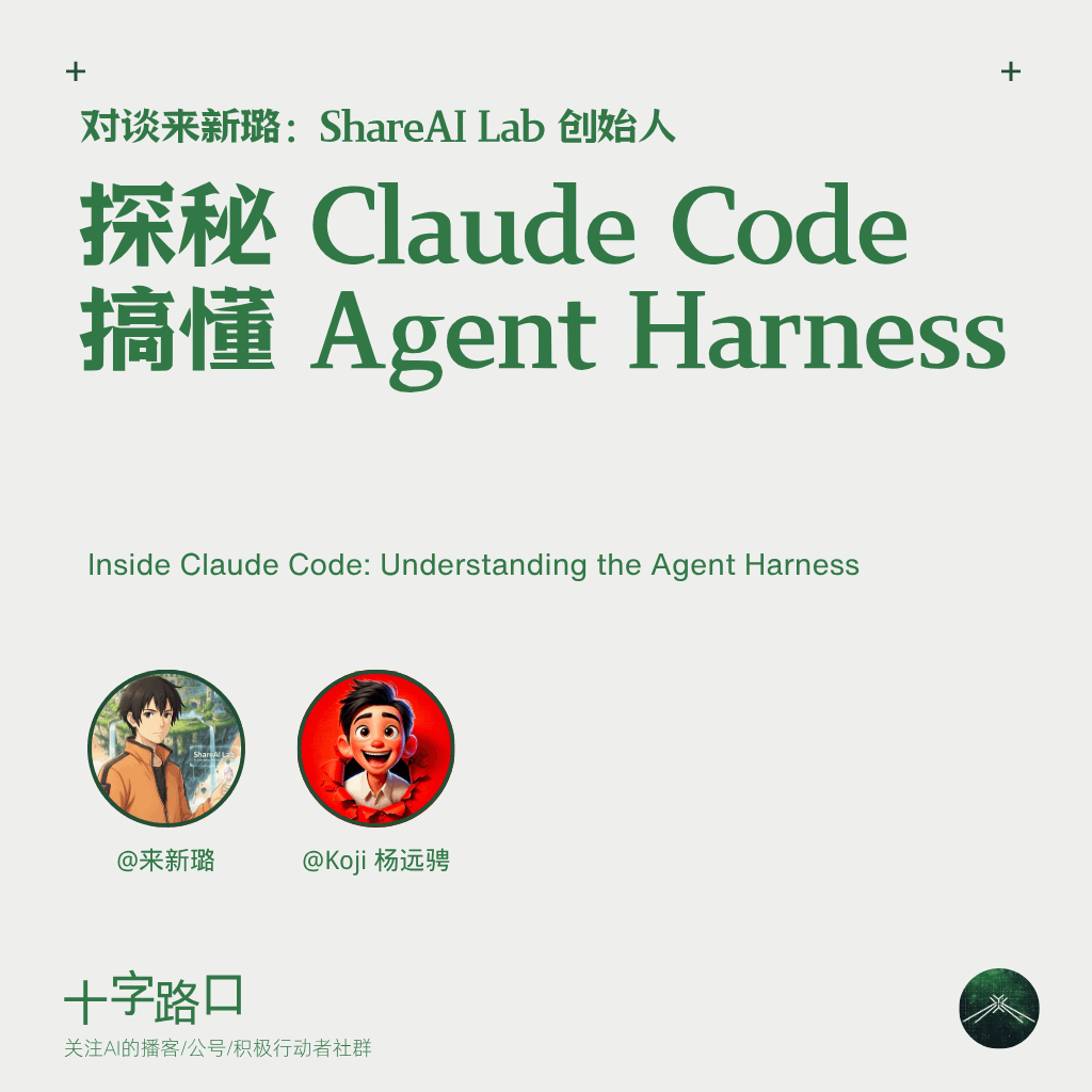 探秘 Claude Code，搞懂 Agent Harness｜对谈来新璐 - 十字路口Crossing cover