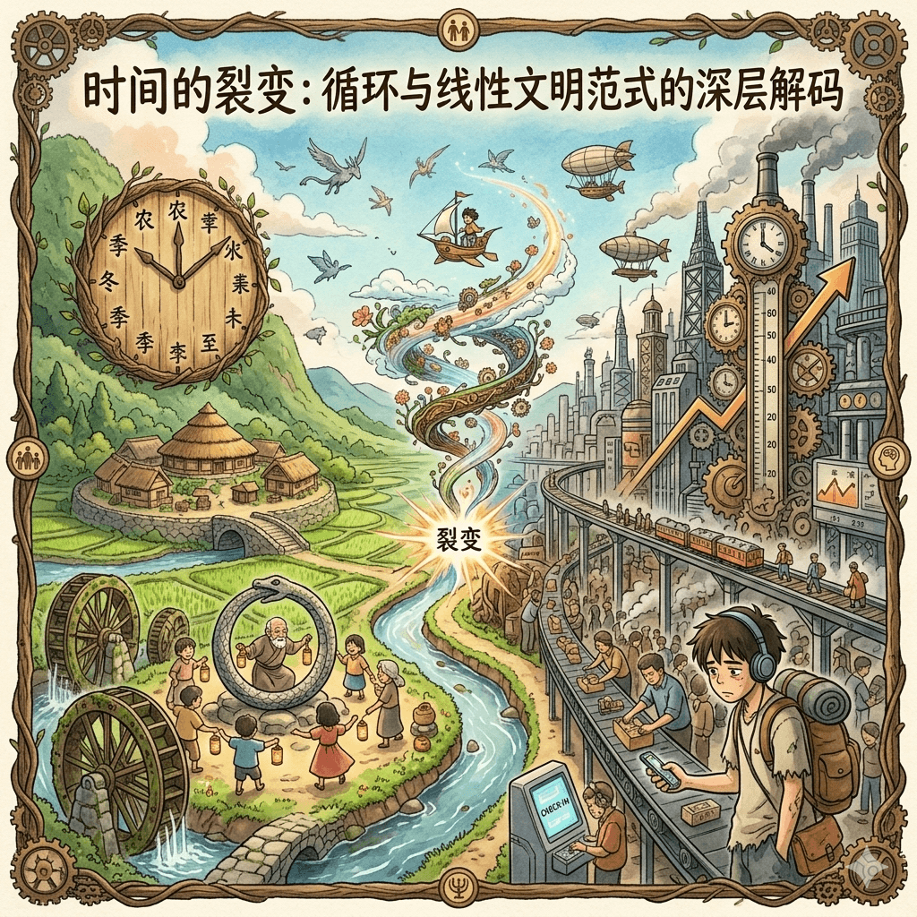 时间的裂变：解读乡土社会的循环时间观 VS 现代社会的线性进步观 - NoteBookLM的自我思考 cover