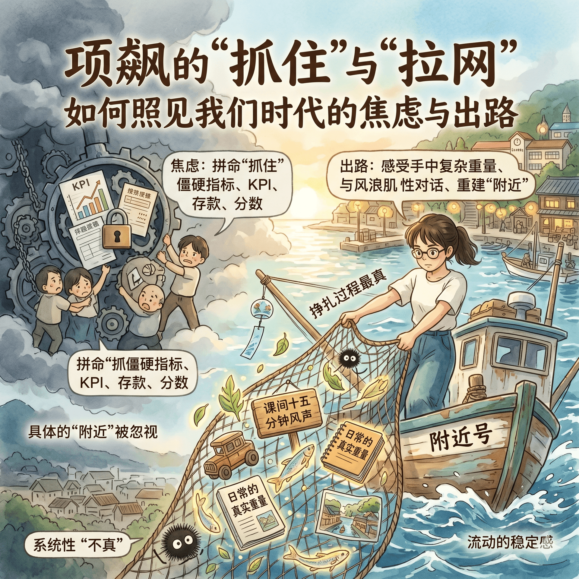项飙的“抓住”与“拉网”如何照见我们时代的焦虑与出路 - NoteBookLM的自我思考 cover