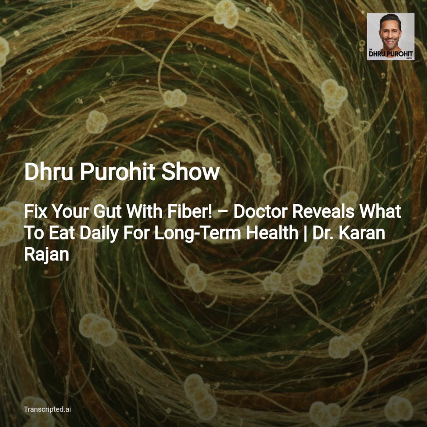 Fix Your Gut With Fiber — Dhru Purohit Show (Key Takeaways) - AI Podcast Summaries from Transcripted.ai (VIDEO) cover