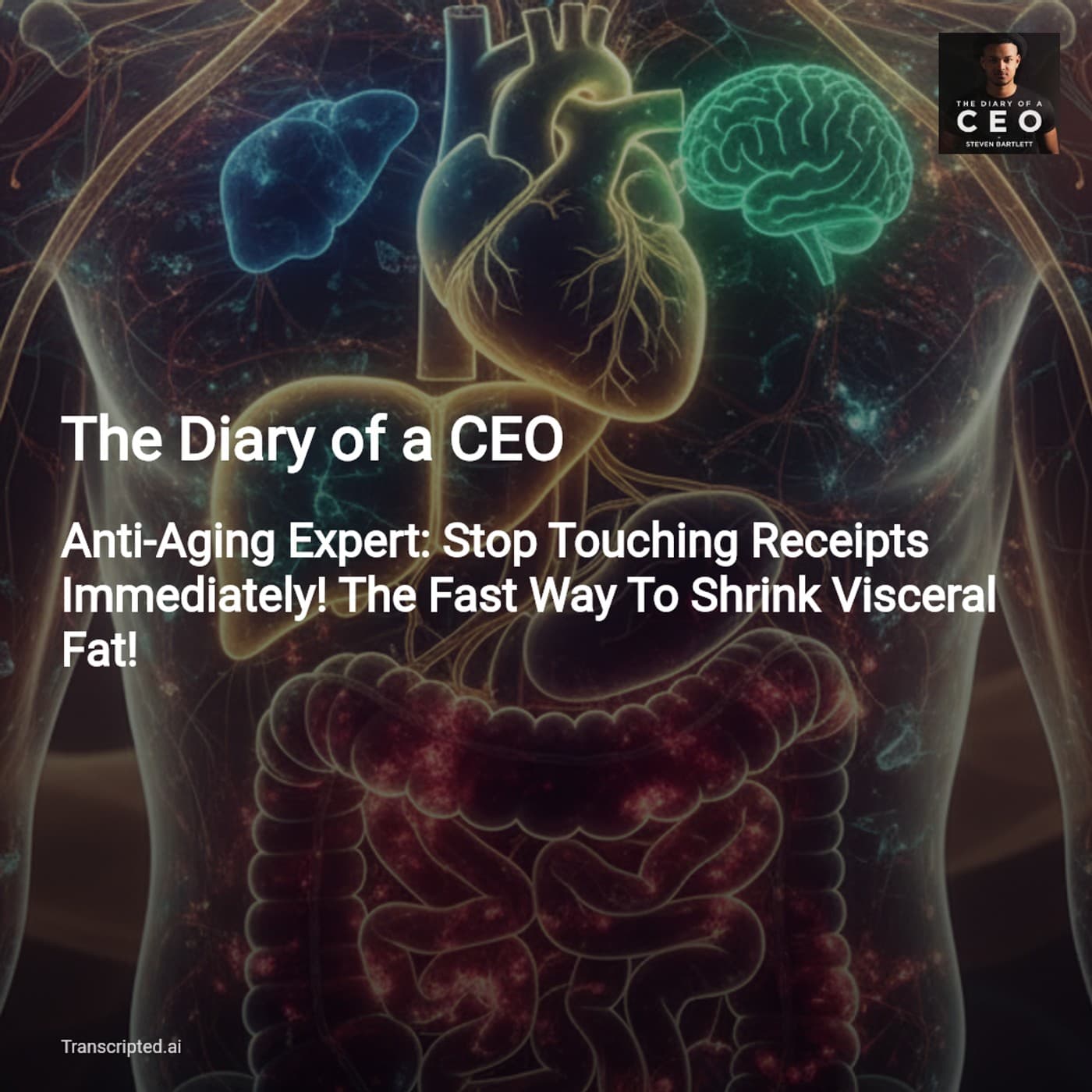 How to Shrink Visceral Fat — The Diary of a CEO (Condensed with Dr Rhonda Patrick) - AI Podcast Summaries from Transcripted.ai (VIDEO) cover