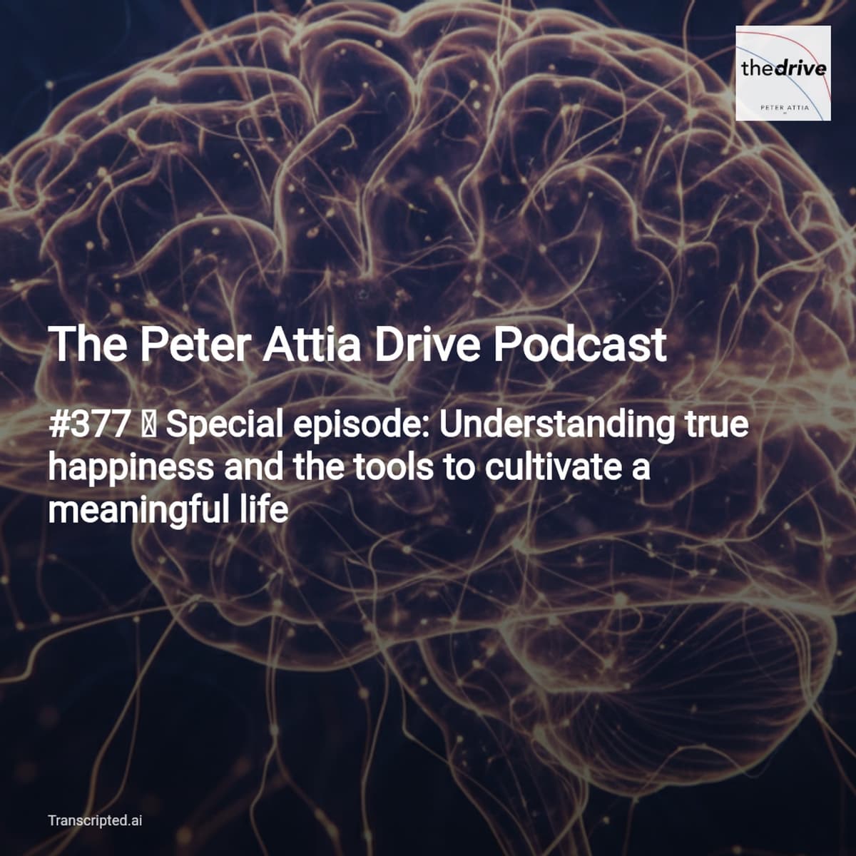 Happiness Is a Skill — The Peter Attia Drive Podcast (4‑Minute Digest) - AI Podcast Summaries from Transcripted.ai (VIDEO) cover