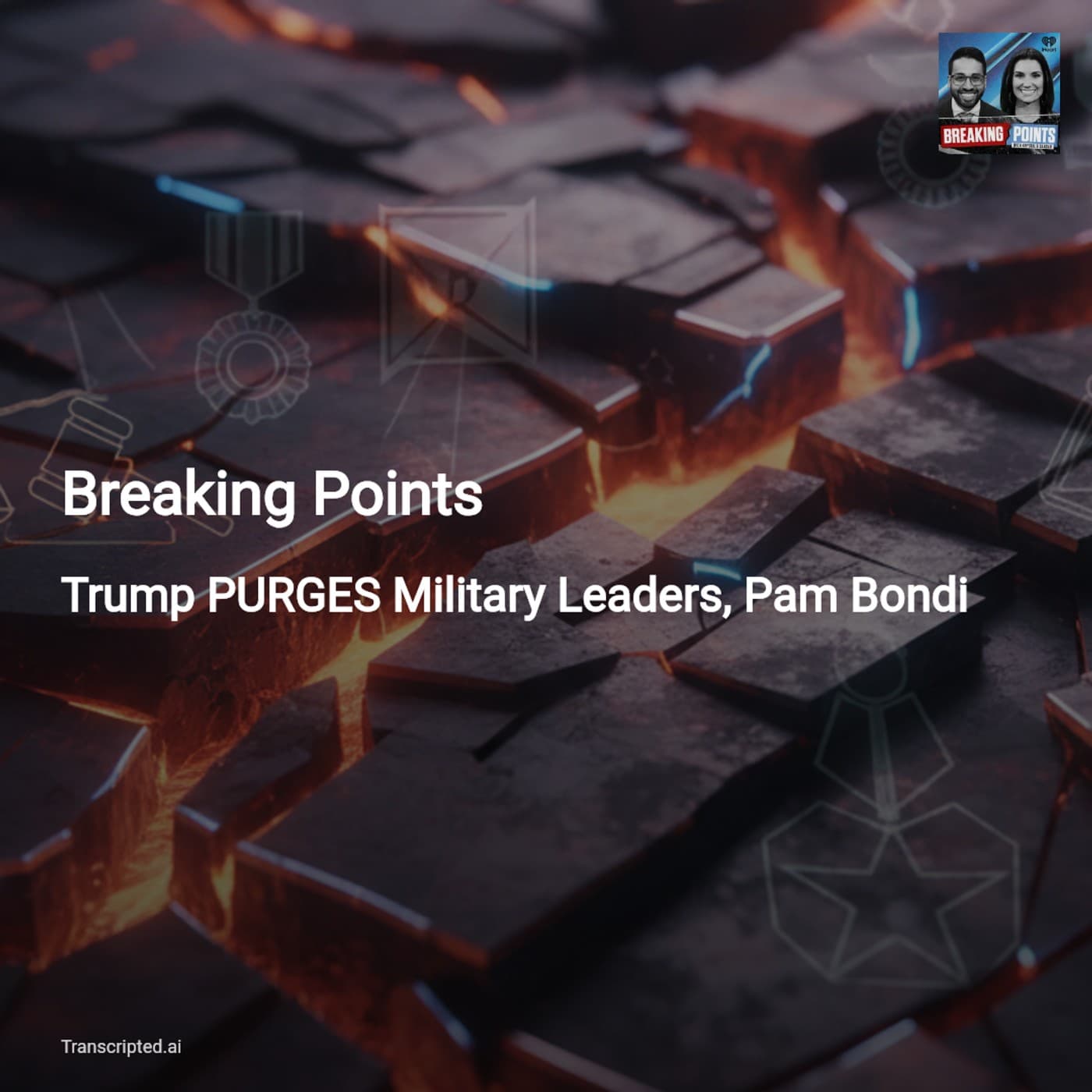 Power Purges: Trump Ousts Pam Bondi & Overhauls the Pentagon — Breaking Points - AI Podcast Summaries from Transcripted.ai (VIDEO) cover