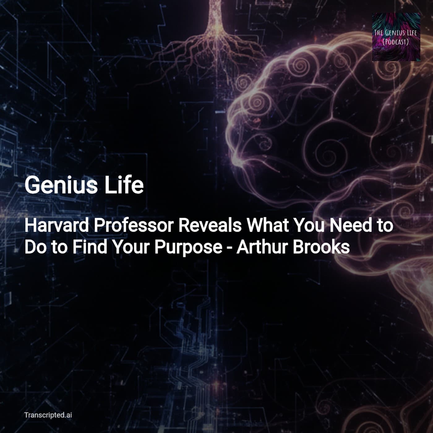 Find Your Purpose in Months — Genius Life with Arthur Brooks - AI Podcast Summaries from Transcripted.ai (VIDEO) cover