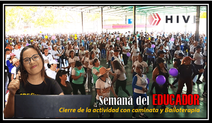 Con una gran bailoterapia celebramos la semana del educador en mi ciudad - Esp/Eng - by @yus - yusmi 3Speak Podcast cover