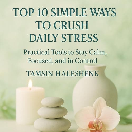 Top 10 Simple Ways to Crush Daily Stress by Tamsin Haleshenk - Discover Your Day With A Vivid Full Audiobook. cover