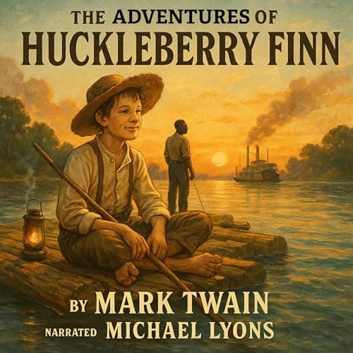 The Adventures of Huckleberry Finn by Mark Twain — Get Hooked On An Powerful Full Audiobook And Elevate Your Mindset. cover
