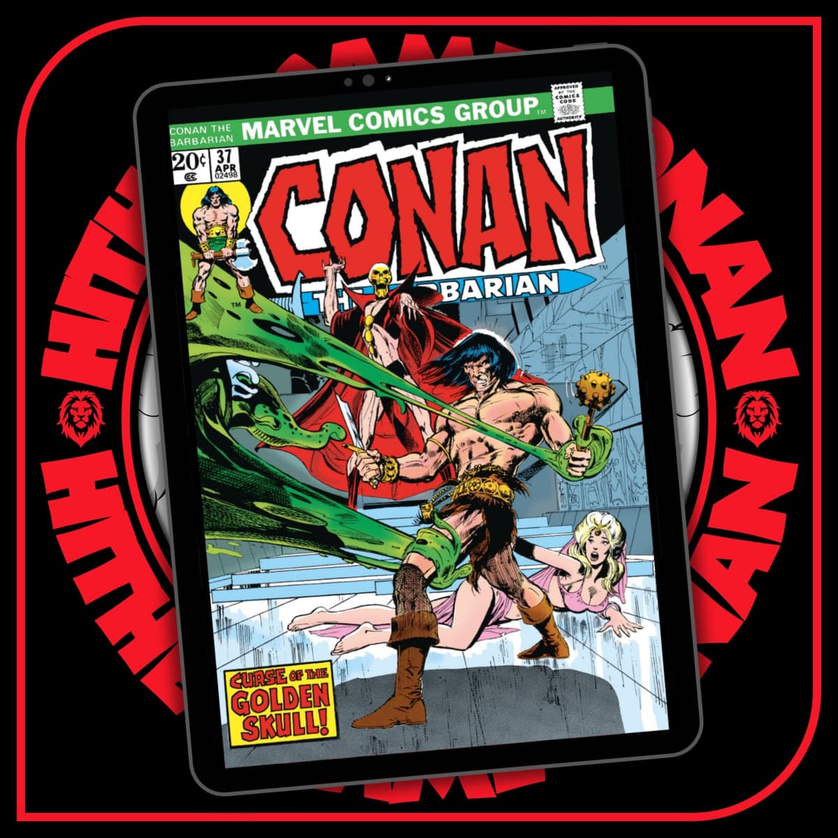 Conan the Barbarian #37 (Marvel: 1974) | The Curse of the Golden Skull | 59 - Hither  Came Conan cover