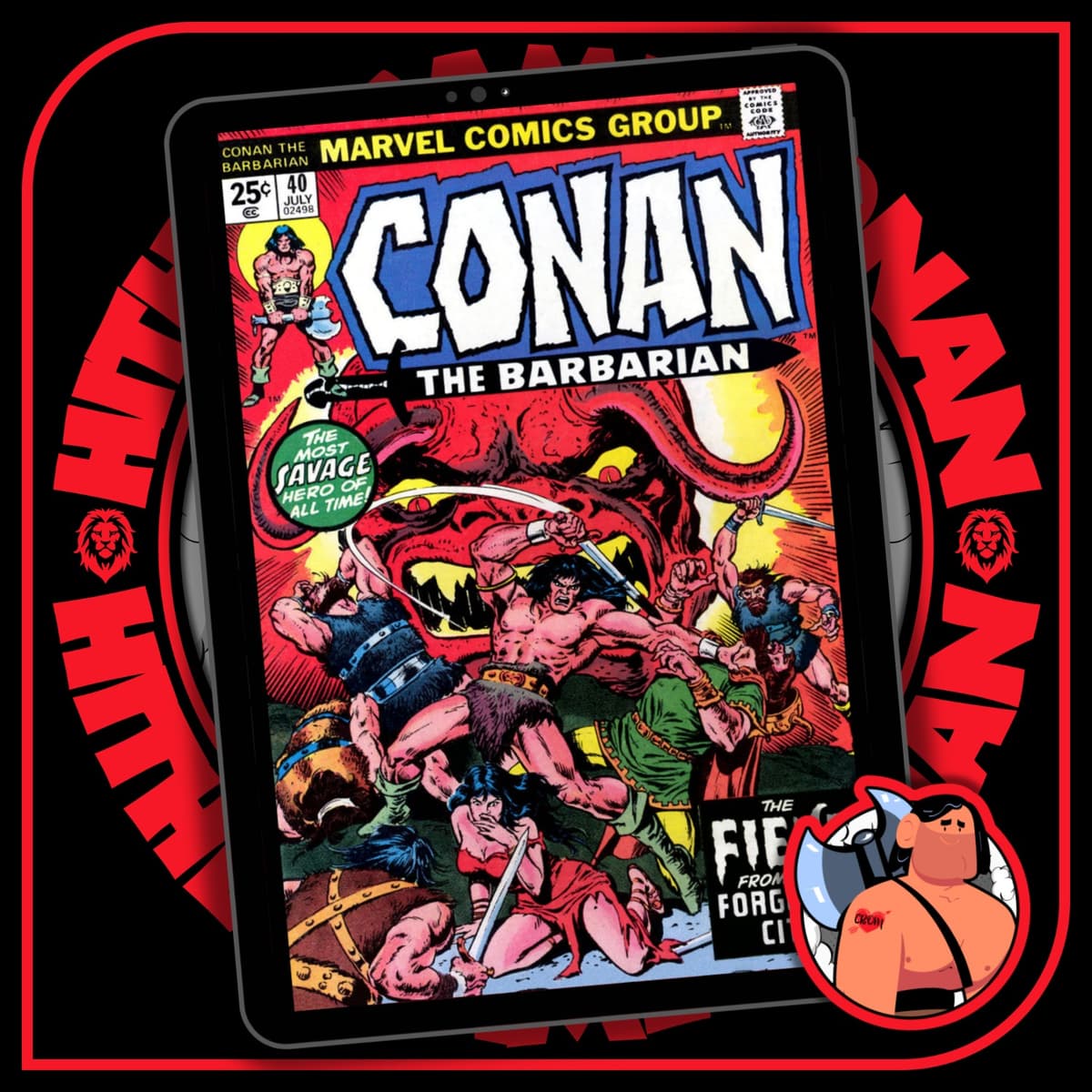 Conan the Barbarian #40 (1974) | The Fiend from the Forgotten City | 62 - Hither  Came Conan cover