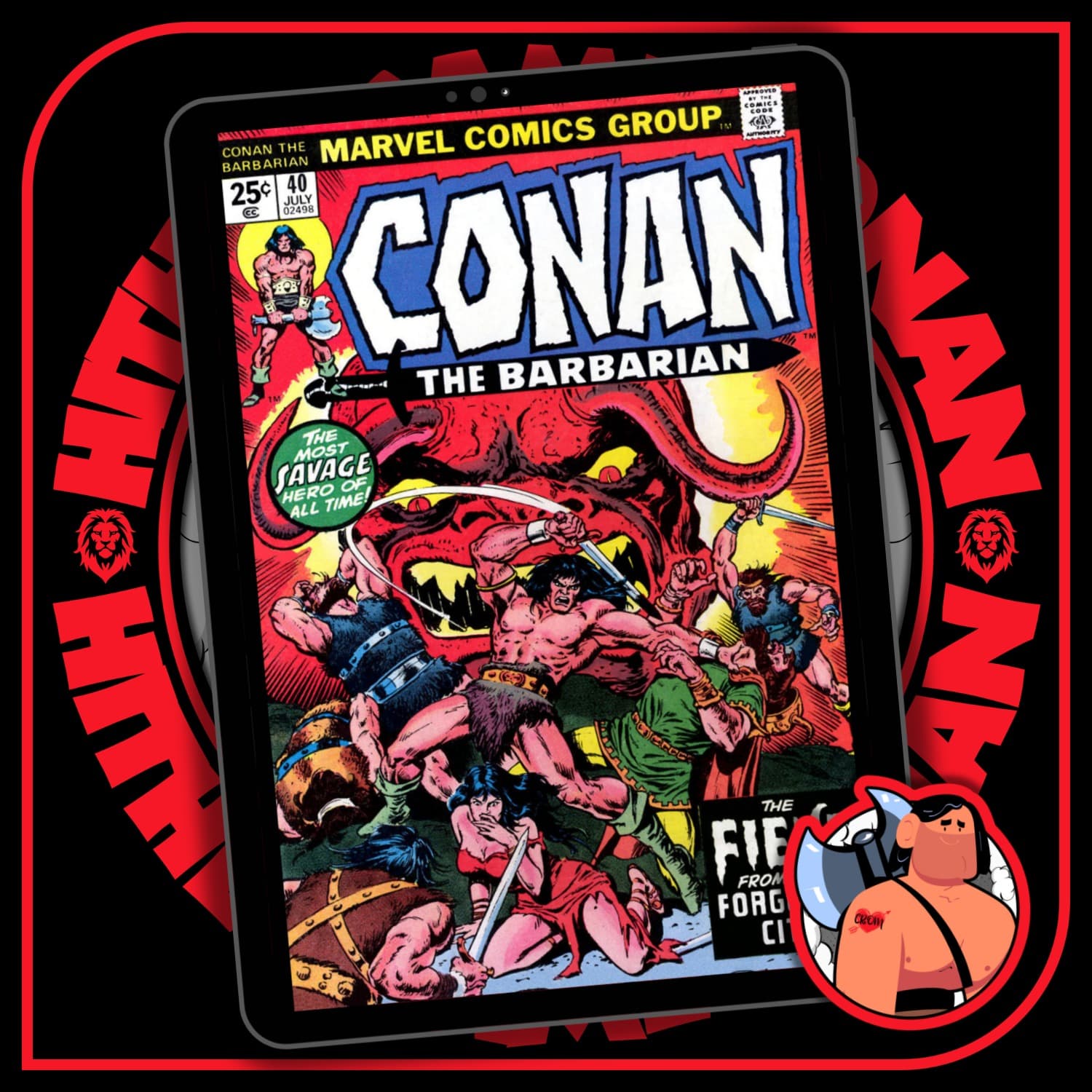 Conan the Barbarian #40 (1974) | The Fiend from the Forgotten City | 62 — Hither  Came Conan cover