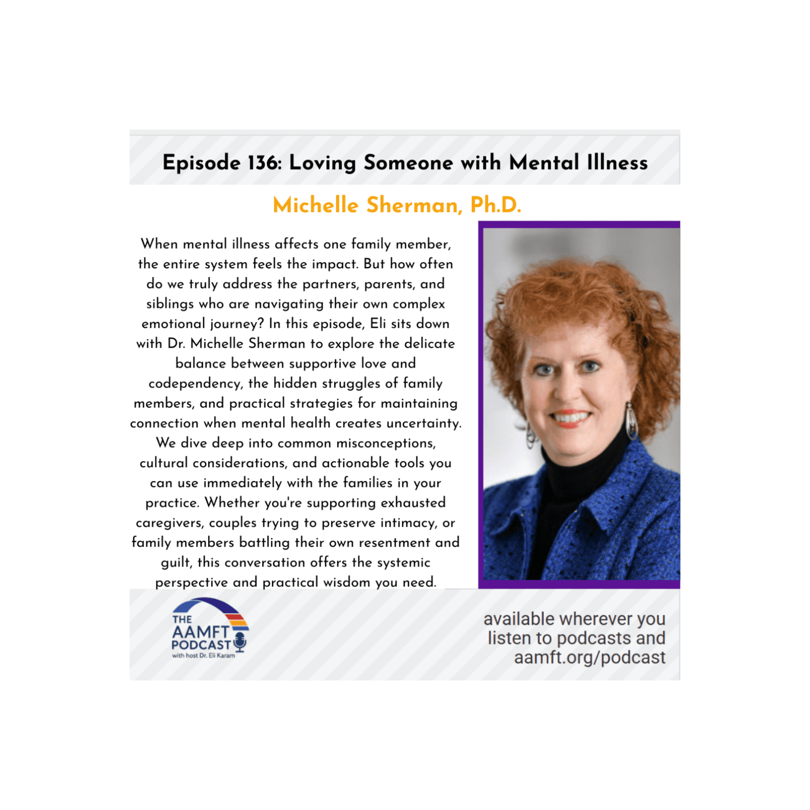 Episode 136: Loving Someone with Mental Illness - The AAMFT Podcast cover