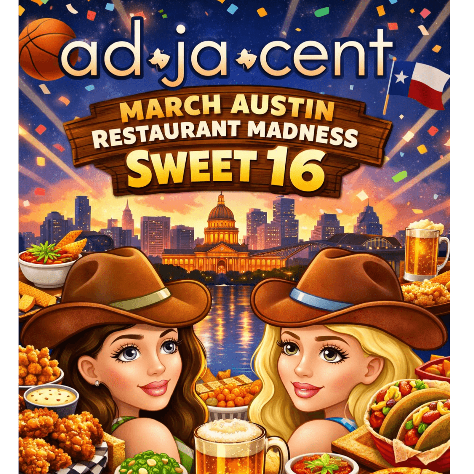 March Madness Austin Restaurants- Sweet 16! - Adjacent Podcast cover