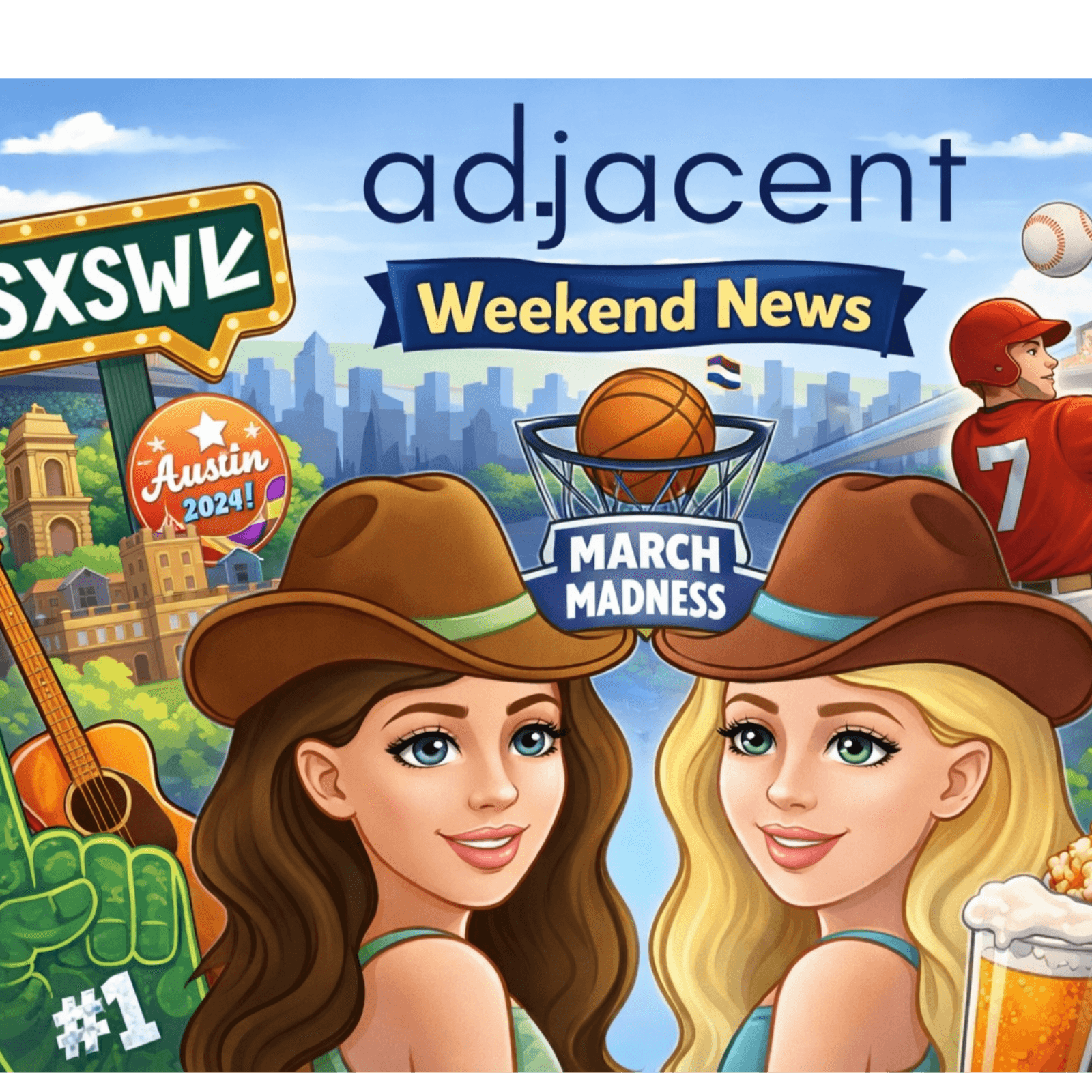 Adjacent Weekend News- SXSW-March Madness- March Manness and so much more - Adjacent Podcast cover