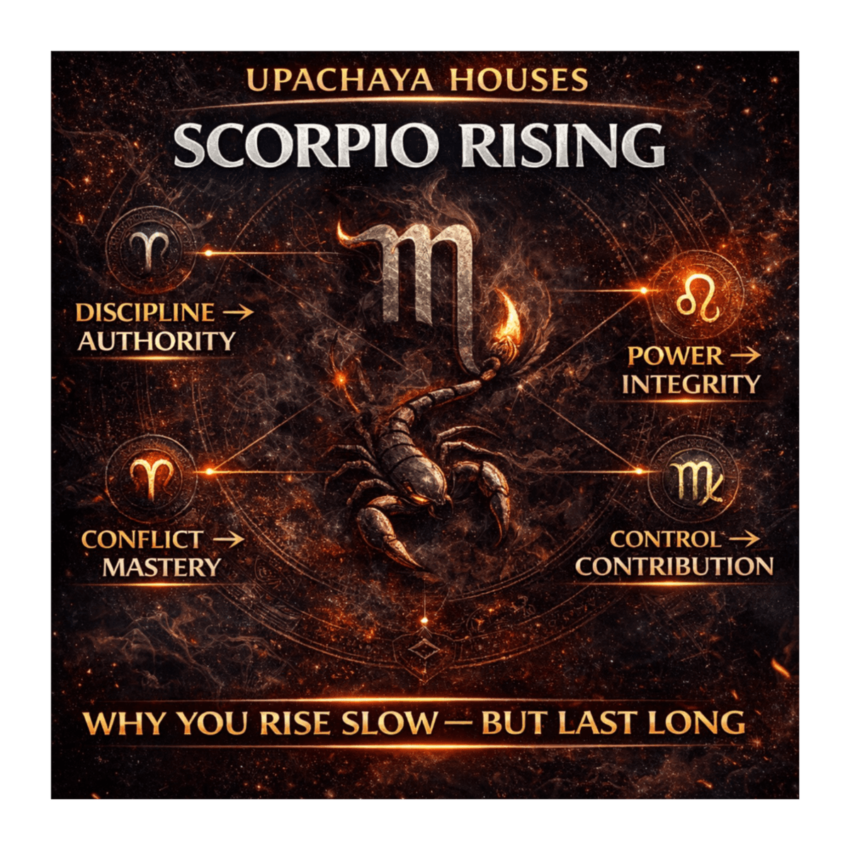 Scorpio Rising Upachaya Houses | How Intensity Becomes Strategy in Jyotish - Vedic Astrology : Ancient Wisdom for Modern Human cover