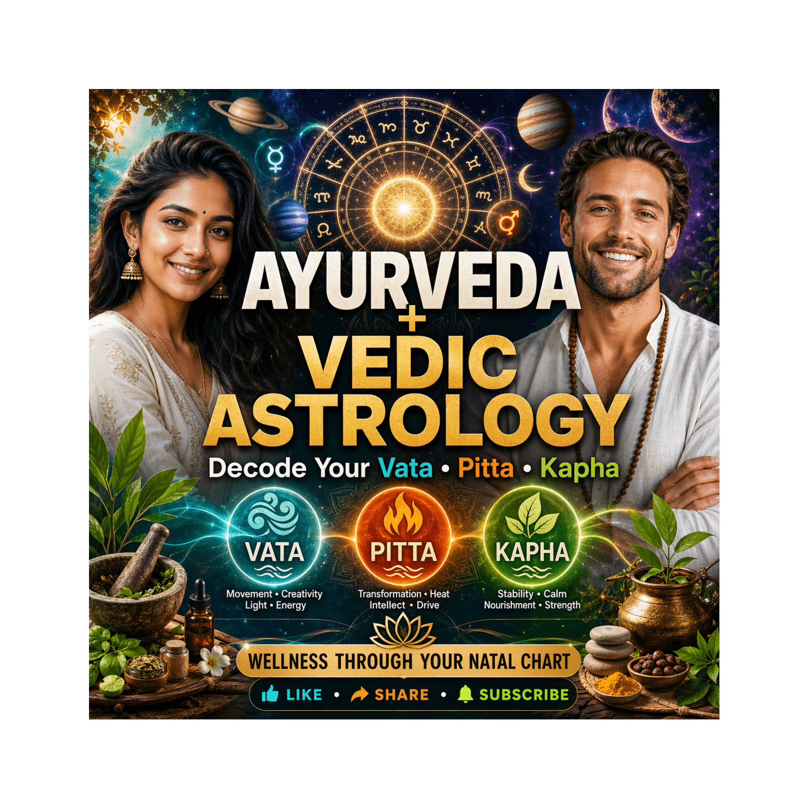 Ayurveda Meets Vedic Astrology: Vata, Pitta, Kapha - Sun and Moon — Vedic Astrology : When Your Soul Matters More! cover