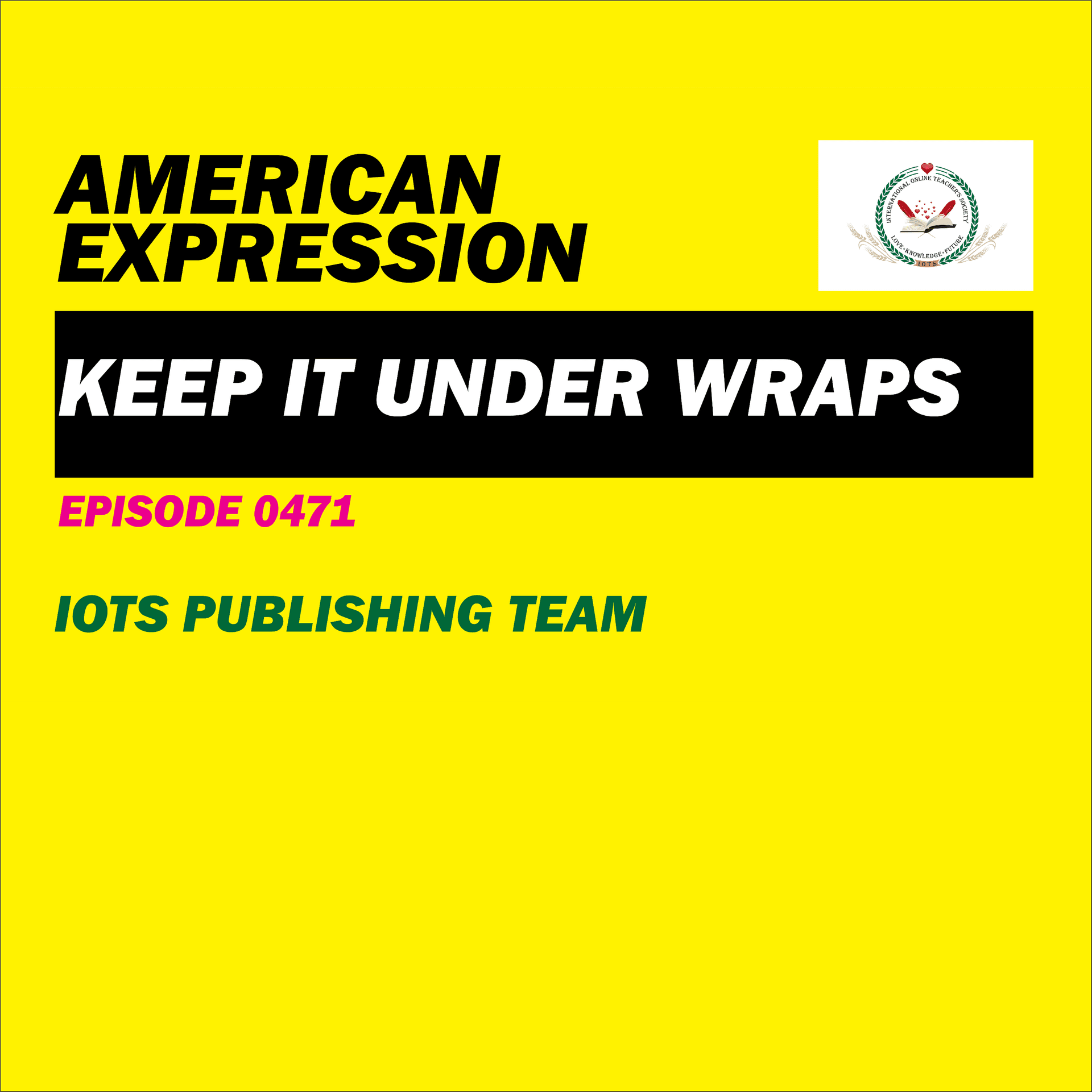	AMERICAN EXPRESSION E0471 KEEP IT UNDER WRAPS - IOTSTV cover