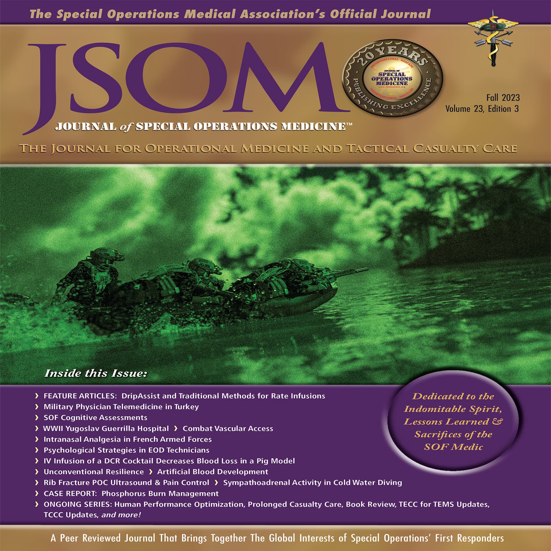 Fall 2023 JSOM Podcast - Journal of Special Operations Medicine - Podcasts cover