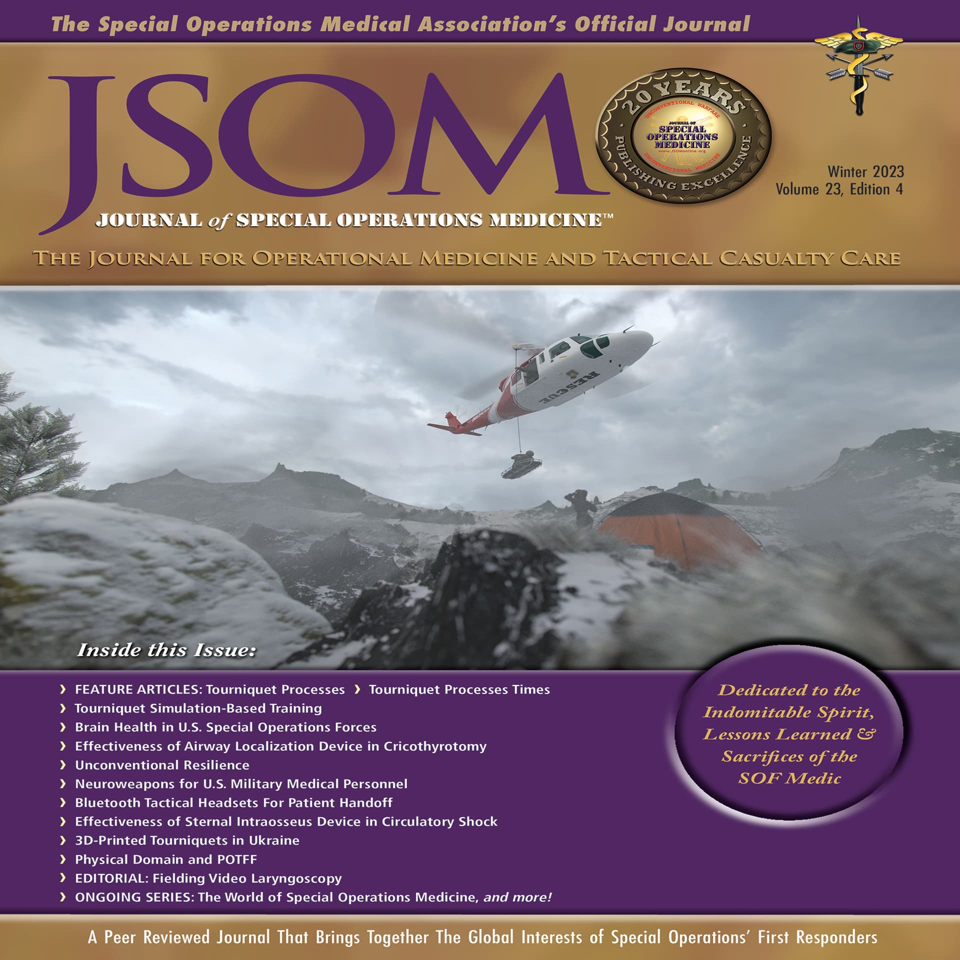 Winter 2023 JSOM Podcast - Journal of Special Operations Medicine - Podcasts cover