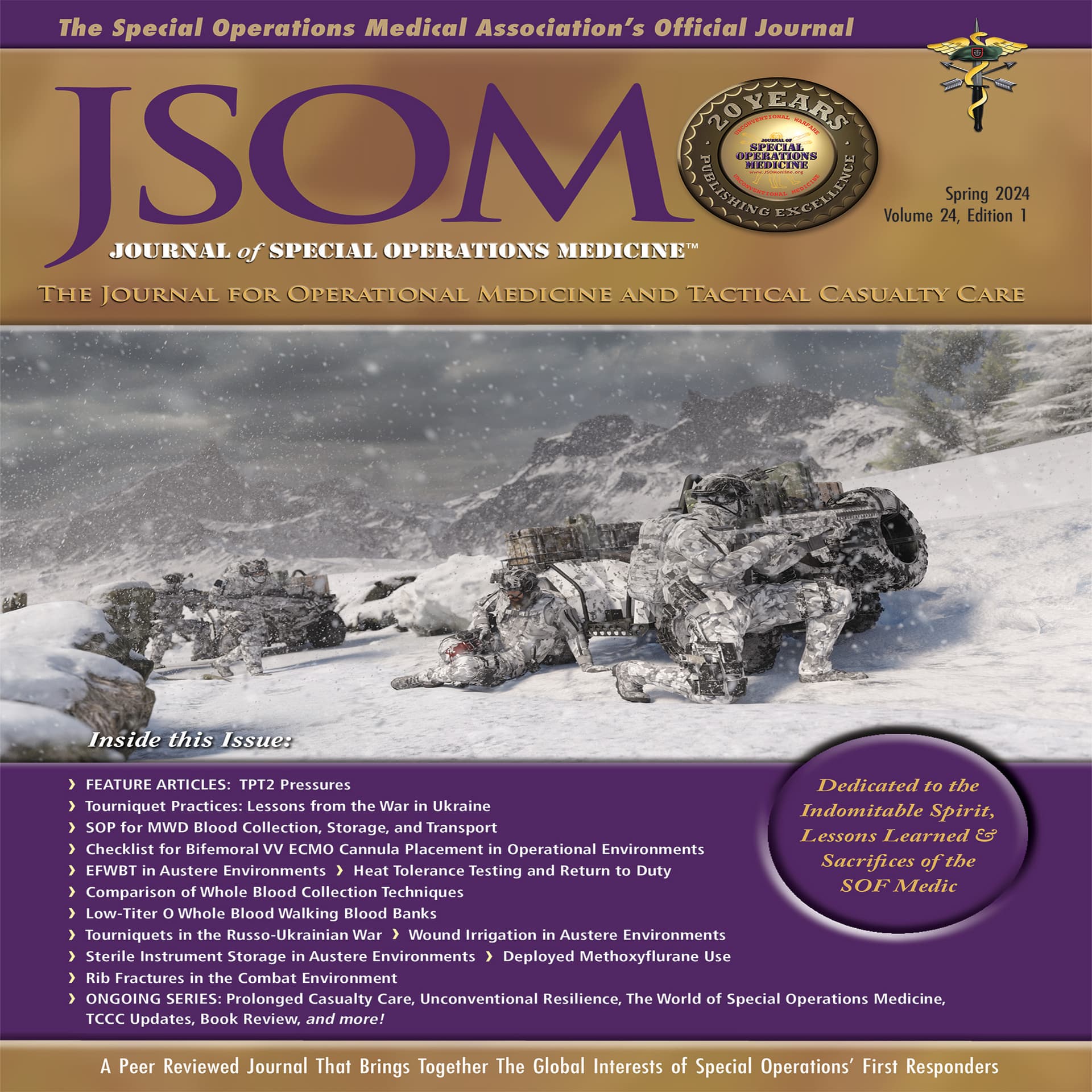 Spring 2024 JSOM Podcast - Journal of Special Operations Medicine - Podcasts cover