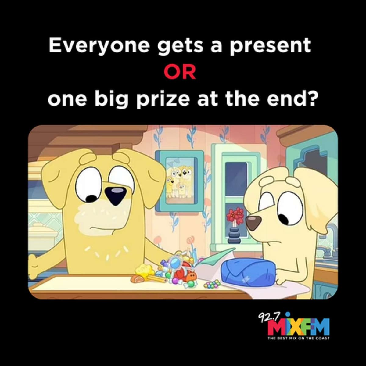 PODCAST: The Bluey Pass the parcel debate - Mark & AB - 92.7 Mix FM cover