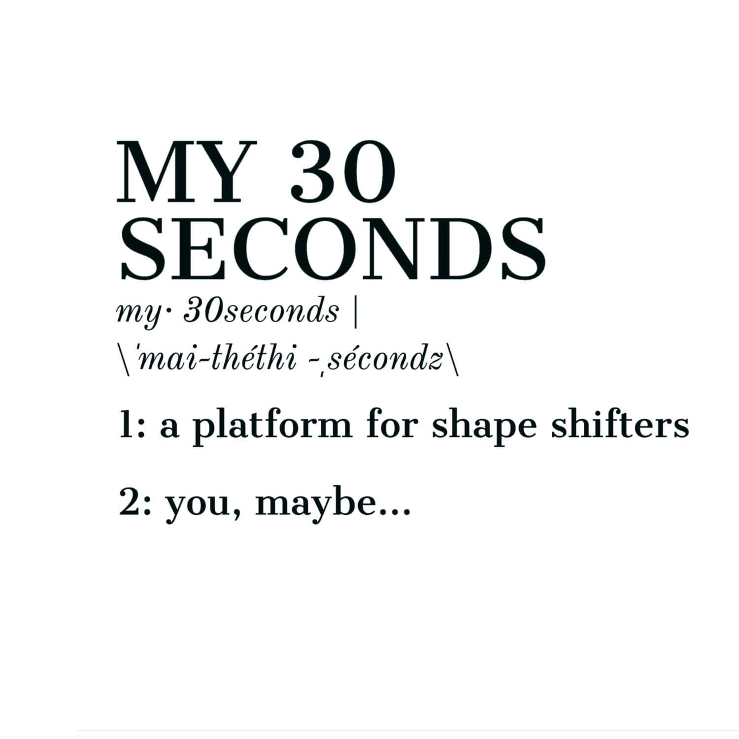 MY 30 SECONDS cover