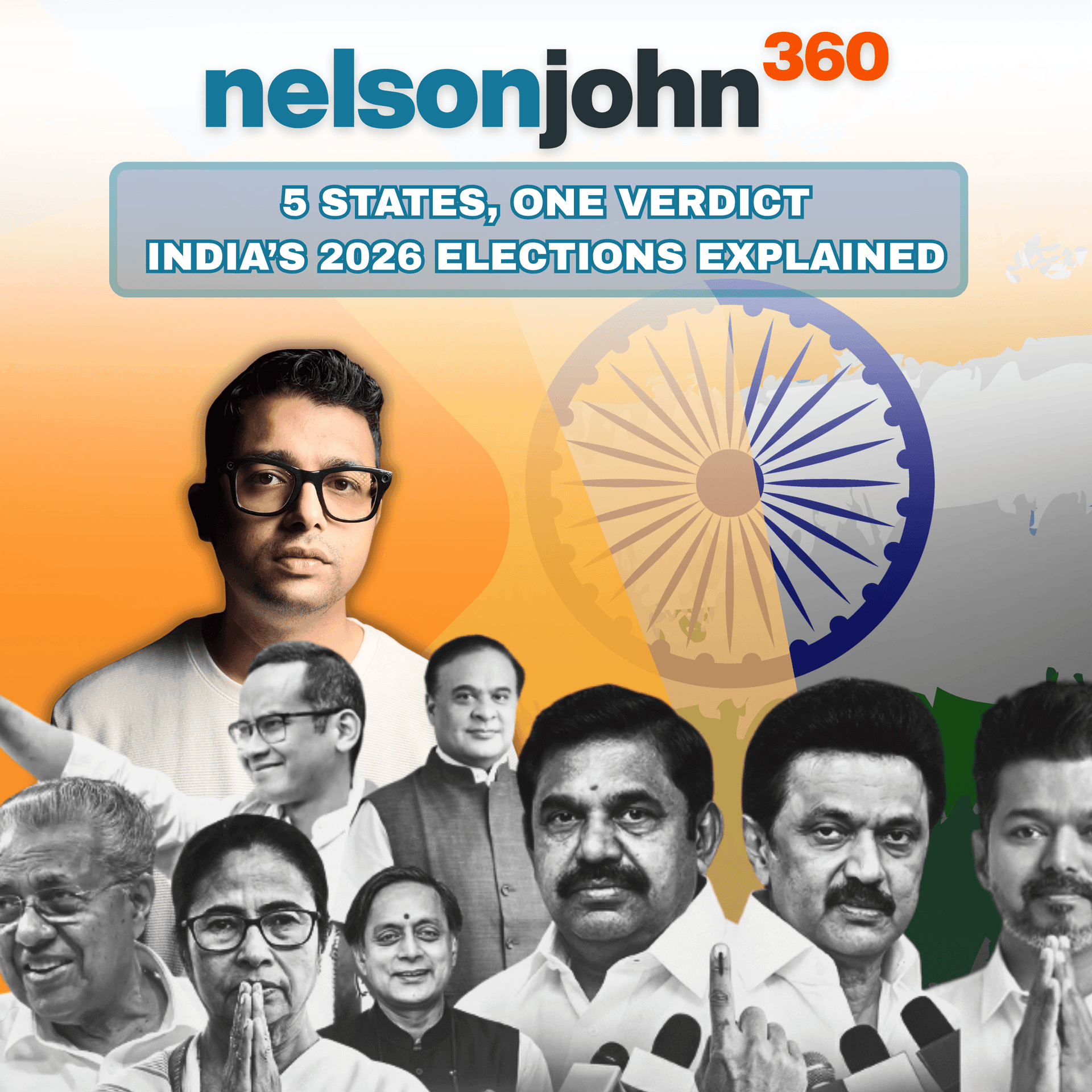 5 States, 824 Seats, One Verdict: India’s 2026 State Elections Explained - Nelson John 360 cover