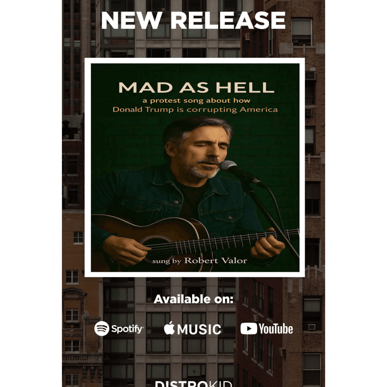PROMO FOR THE ROBERT VALOR PROJECT'S "MAD AS HELL" BY ROBERT VALOR - ROBERT VALOR MUSIC   (Producer/Songwriter) cover
