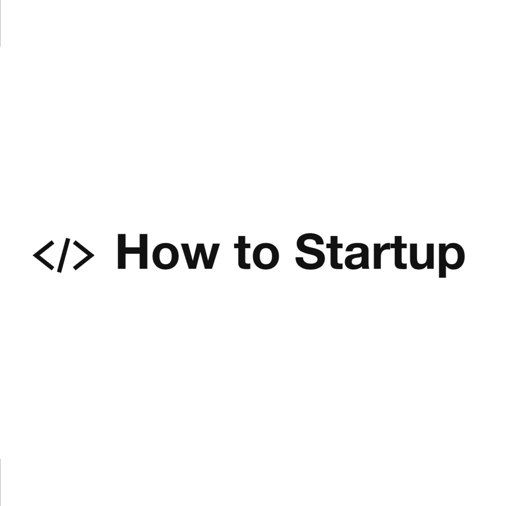 How to Startup cover