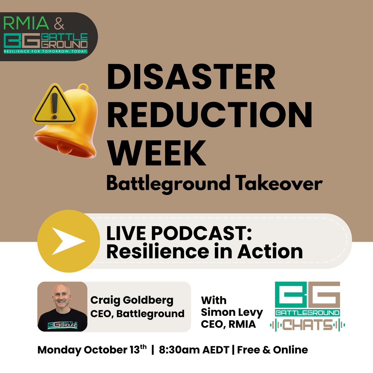 Battleground Chats - Disaster Reduction Week Live Recording with Craig Goldberg & Simon Levy - Battleground Chats cover