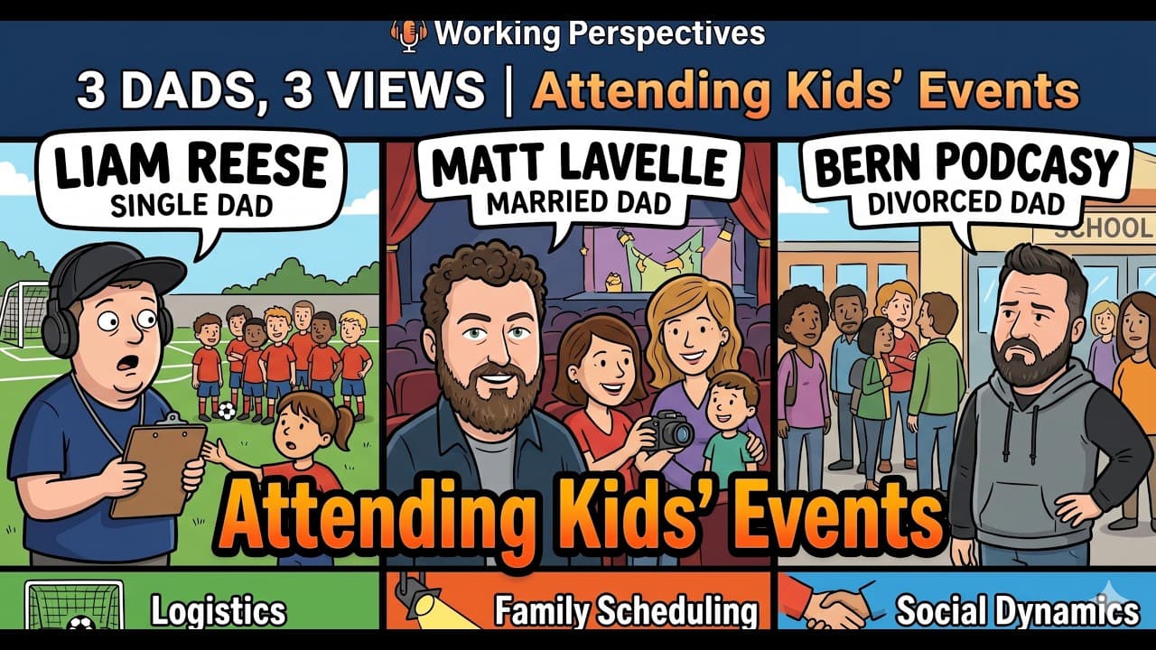 Ep. 552 - Dad Life: Attending Kids’ Events (3 Dads, 3 POV’s) | Working Perspectives #comedy #funny — WORKING PERSPECTIVES PODCAST!! cover