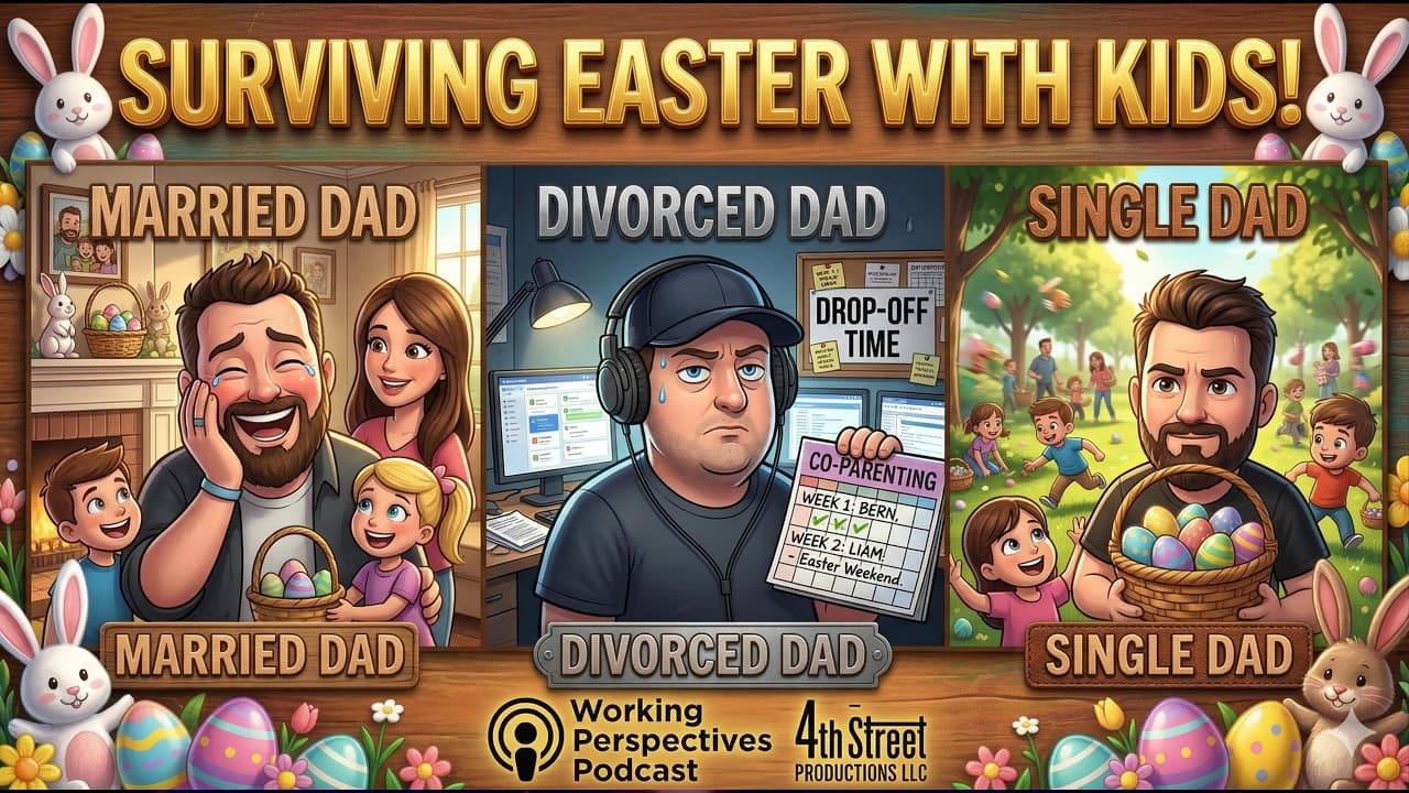 Ep 548 -Surviving Easter with Kids: Married, Divorced & Single Dad Perspectives! 🤯#funny #dadlife - WORKING PERSPECTIVES PODCAST!! cover