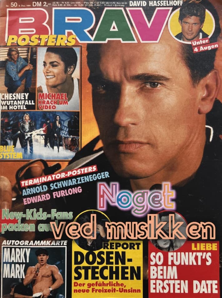 Bravo Special: Arnold Schwarzenegger, Michael Jackson, Bryan Adams, Enigma, Genesis, Dolph Lundgren, Simply Red & DE Top 10 5/12-91 - Noget Ved Musikken cover