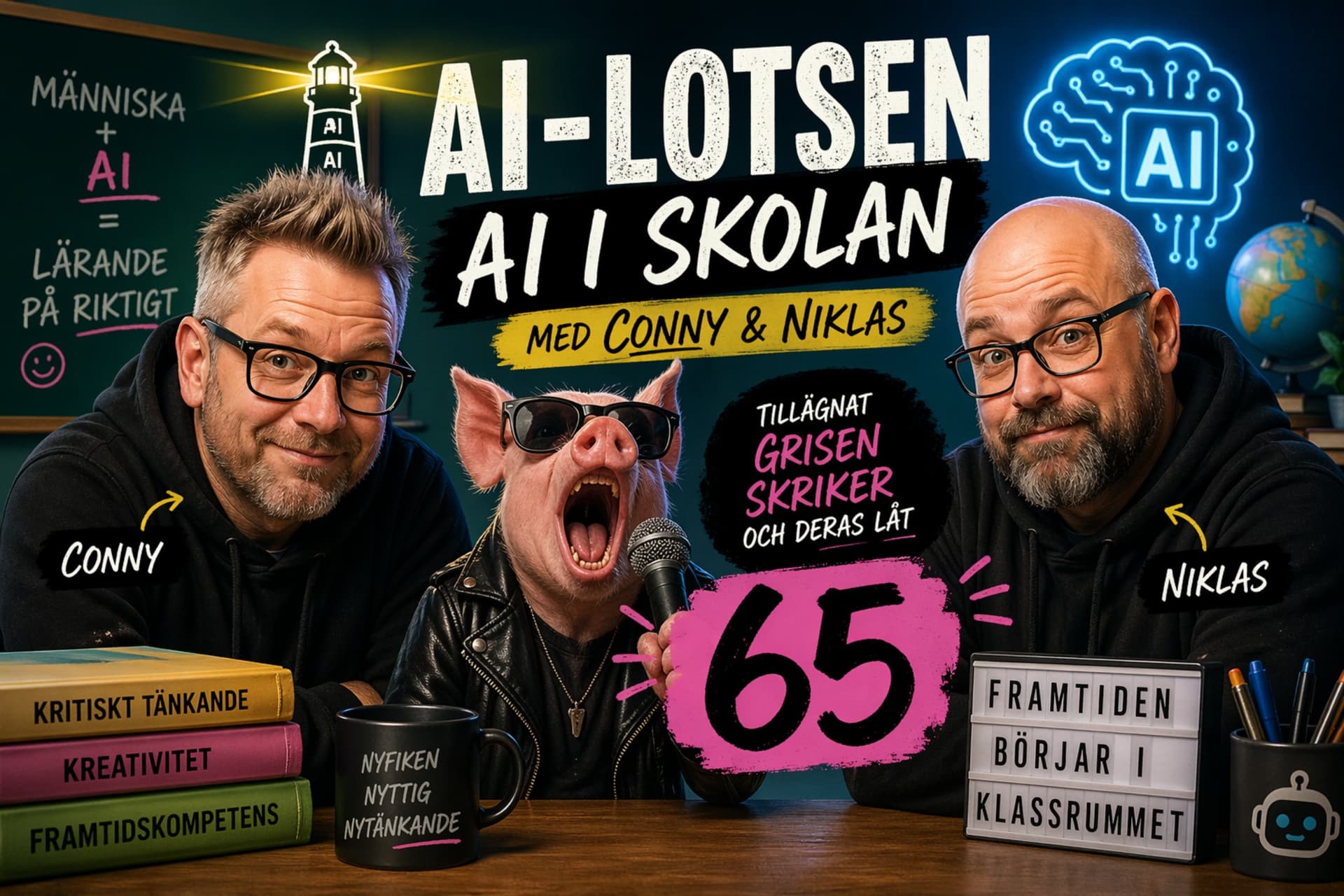 AI-Lotsen 64 Det mediokra Grisen Skriker avsnittet — AI-lotsen cover