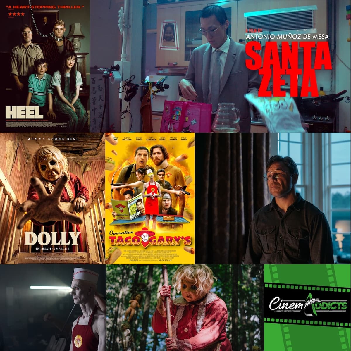 CinemAddicts 334: Heel, Dolly, Santa Zeta, Operation Gary's Tacos - CinemAddicts cover