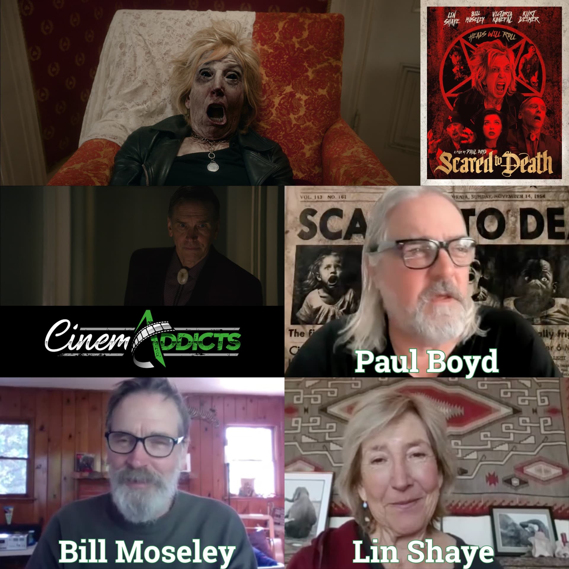 Hodgepod 8: Scared To Death Interviews With Bill Moseley, Paul Boyd, and Lin Shaye — CinemAddicts cover
