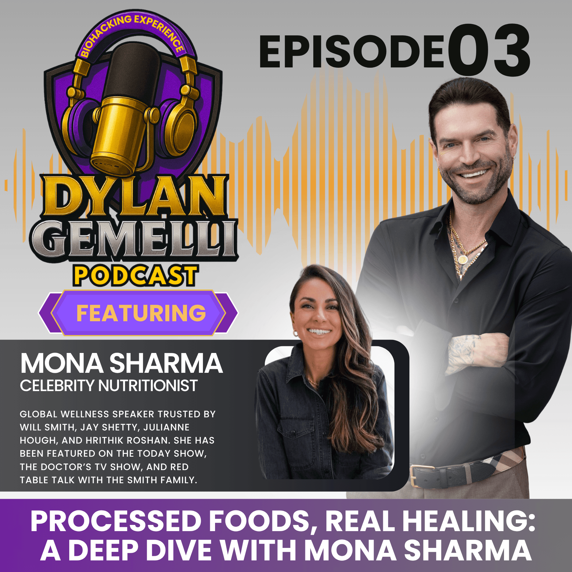 Episode #3 Featuring Mona Sharma!  Conventional vs. Holistic Medicine, Navigating food choices in our processed world, the great oatmeal debate, the r... - The Dylan Gemelli Podcast cover