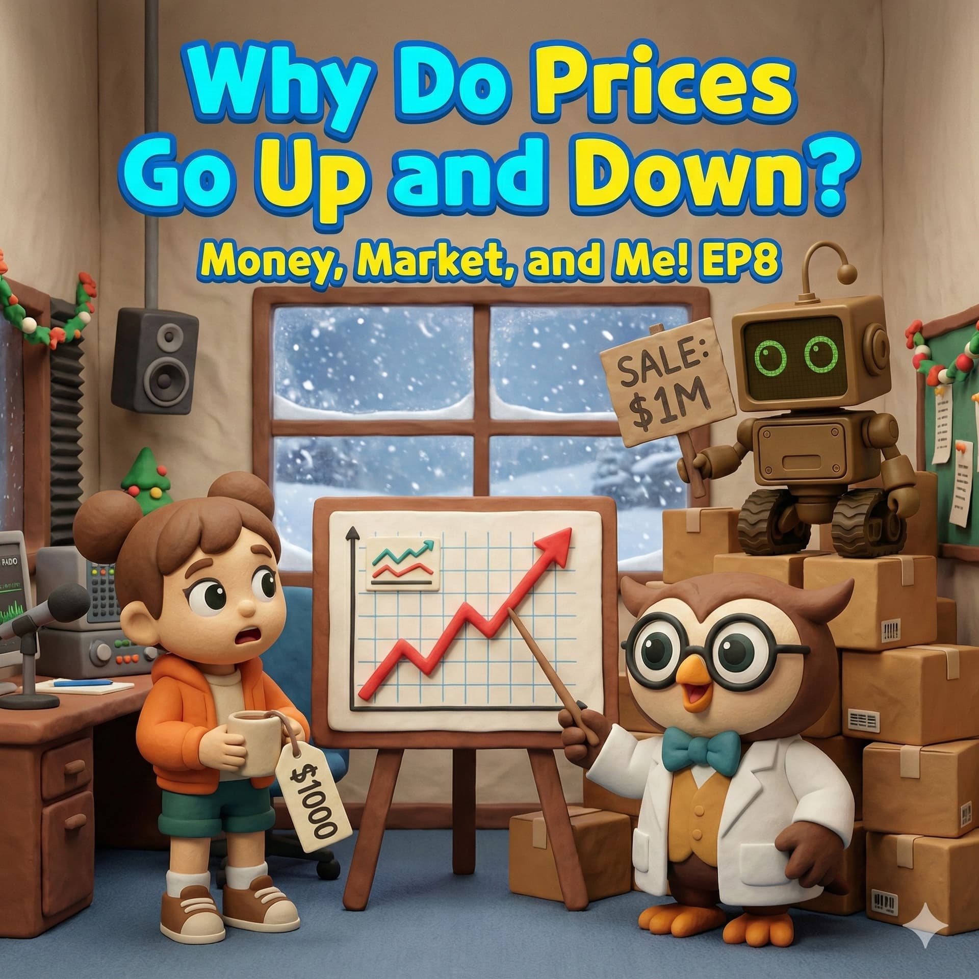 Why Do Prices Go Up and Down? [Money, Market, and Me! - EP8] - STEM with Dr. Owl cover