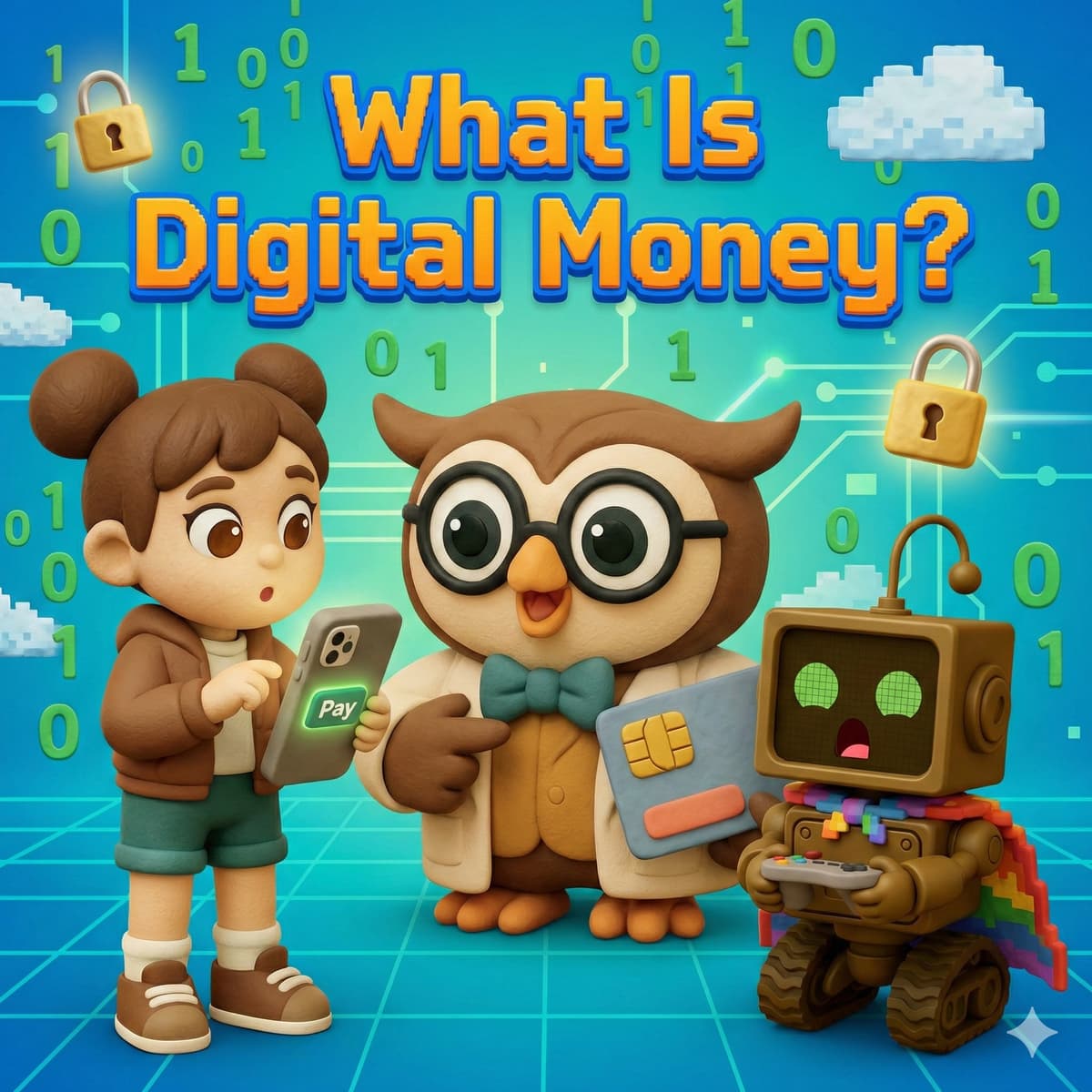 What Is Digital Money? – Financial Literacy for Kids [Money, Market, and Me! - EP9] - STEM with Dr. Owl cover
